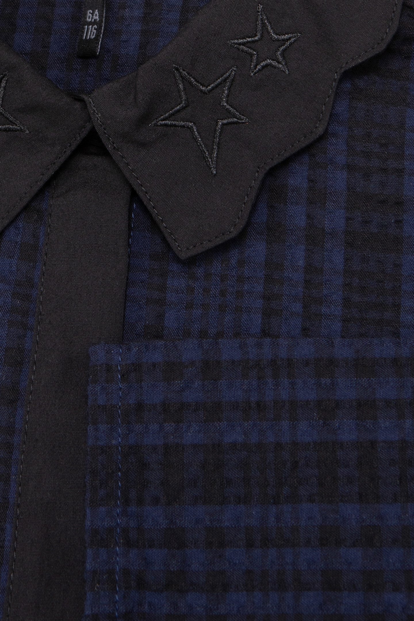 GIRL'S NAVY CHECK CROPPED SHIRT 5