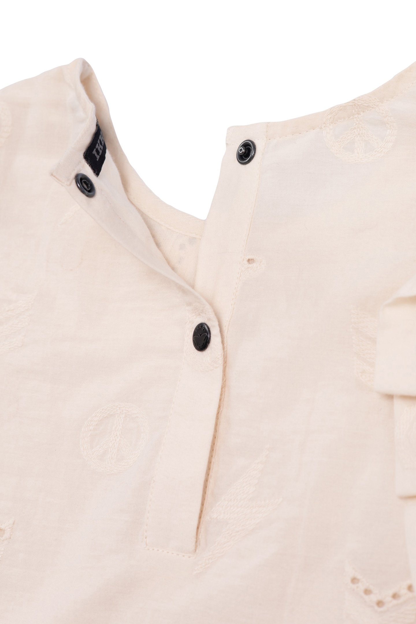 BLOUSE ECRU BRODERIE ANGLAISE MOTIFS ARMY FILLE 5