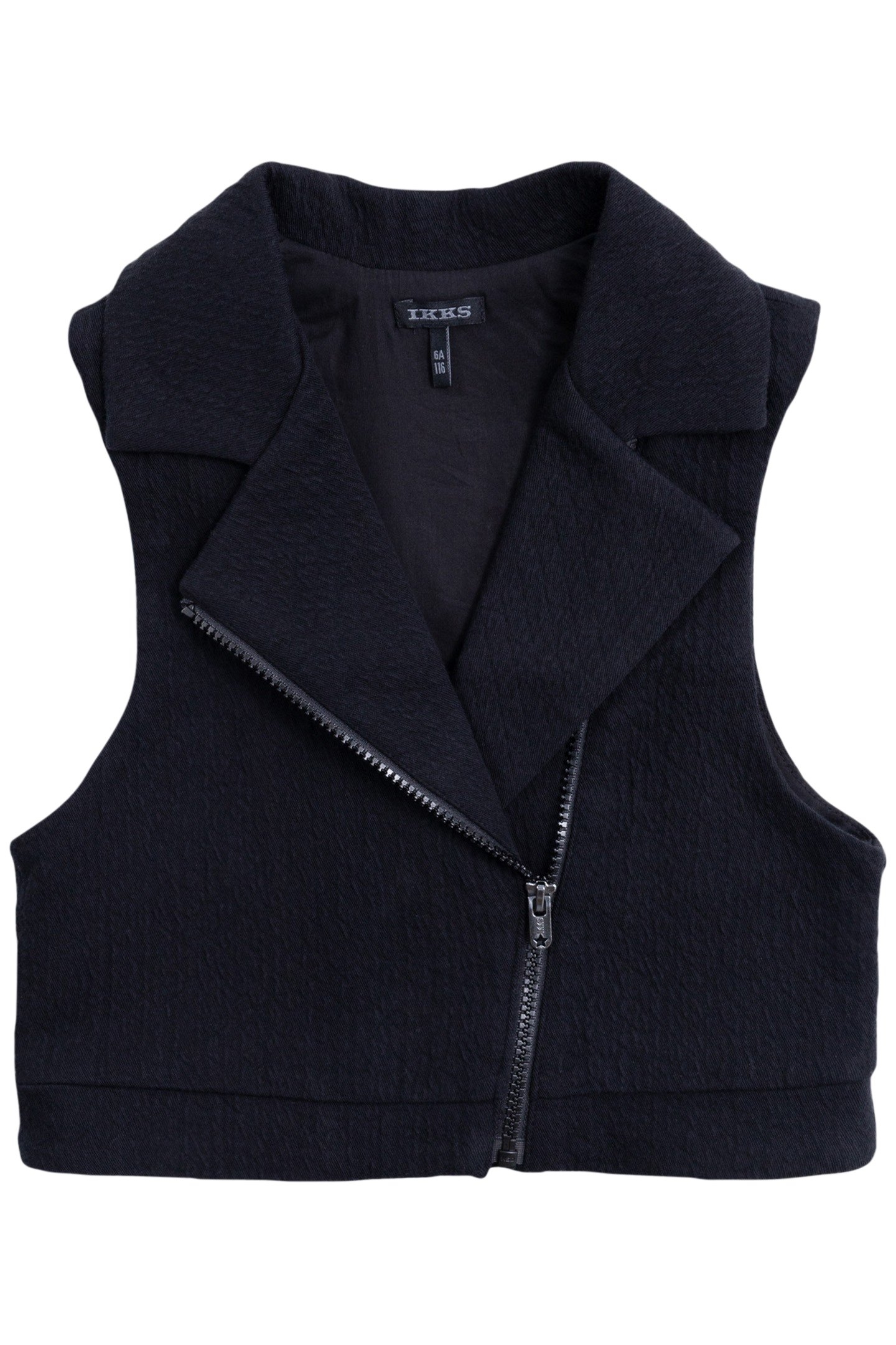 GIRL'S 2-IN-1 NAVY PLAID DRESS AND BIKER VEST 4