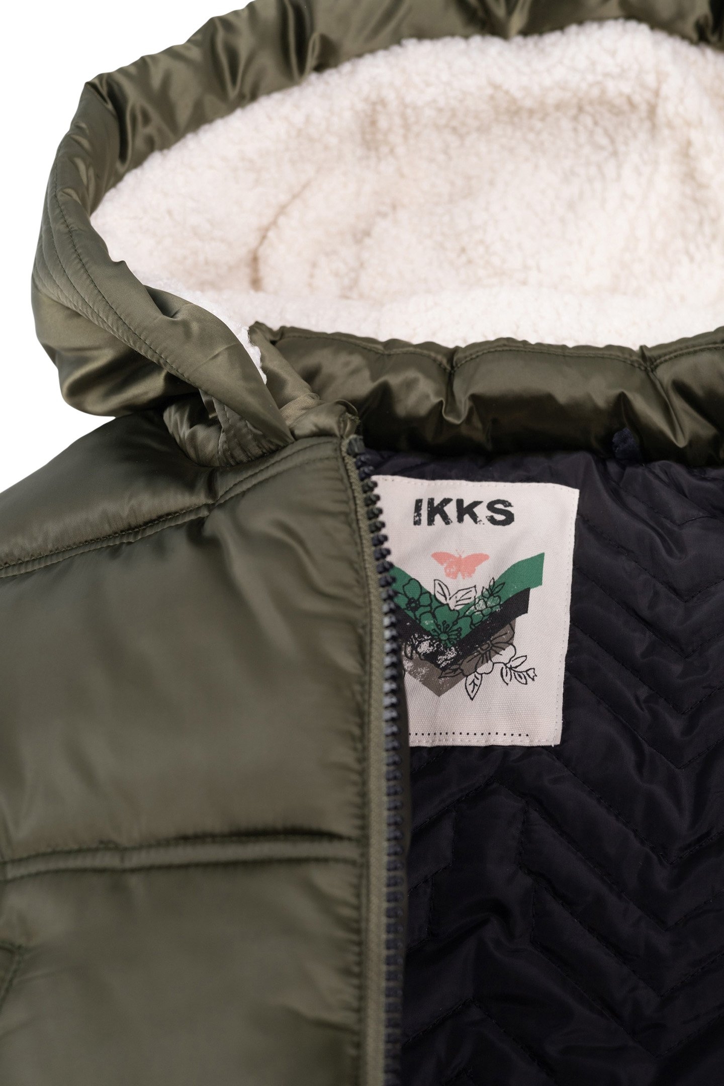 GIRL'S KHAKI NYLON QUILTED PADDED JACKET 3
