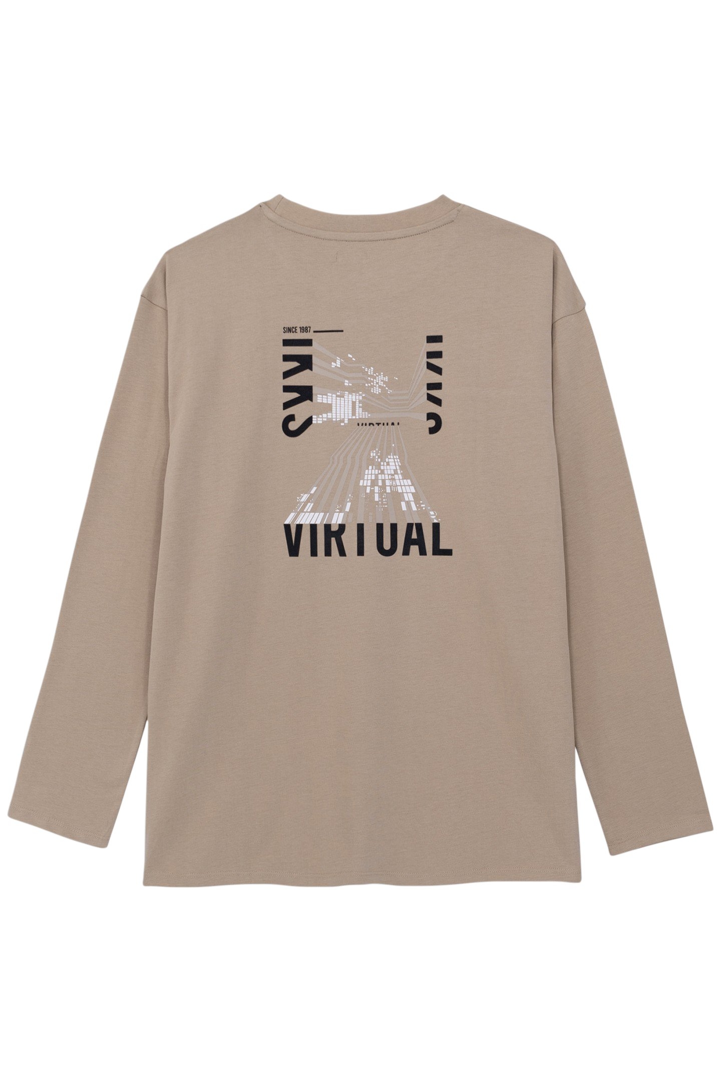 BOY'S BEIGE ORGANIC COTTON MAXI VISUAL BACK T-SHIRT 2