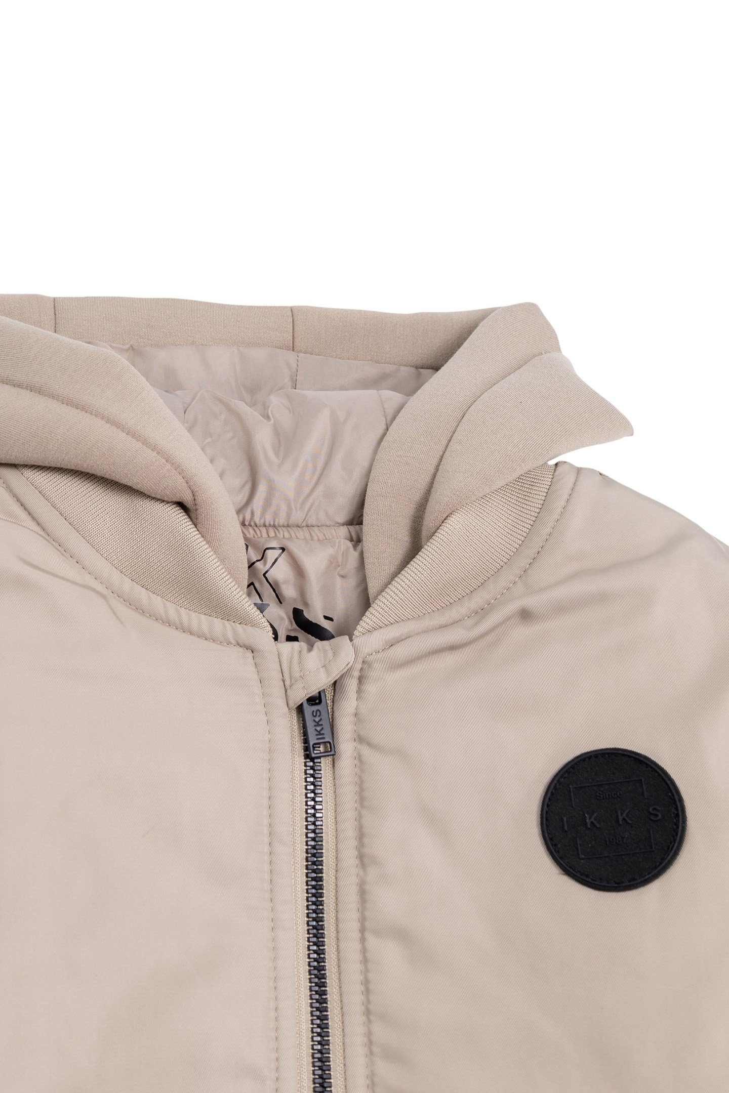 BEIGE TWO-PLY HOODED JACKET FOR BOYS 4