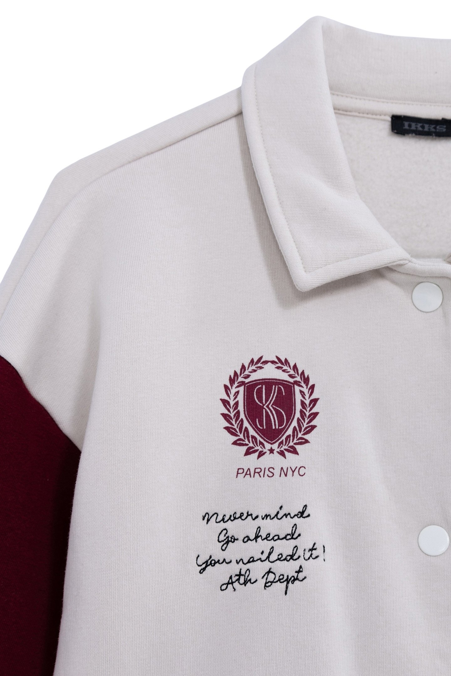 GIRL'S TWO-TONE BEIGE FLEECE BOMBER CARDIGAN 4