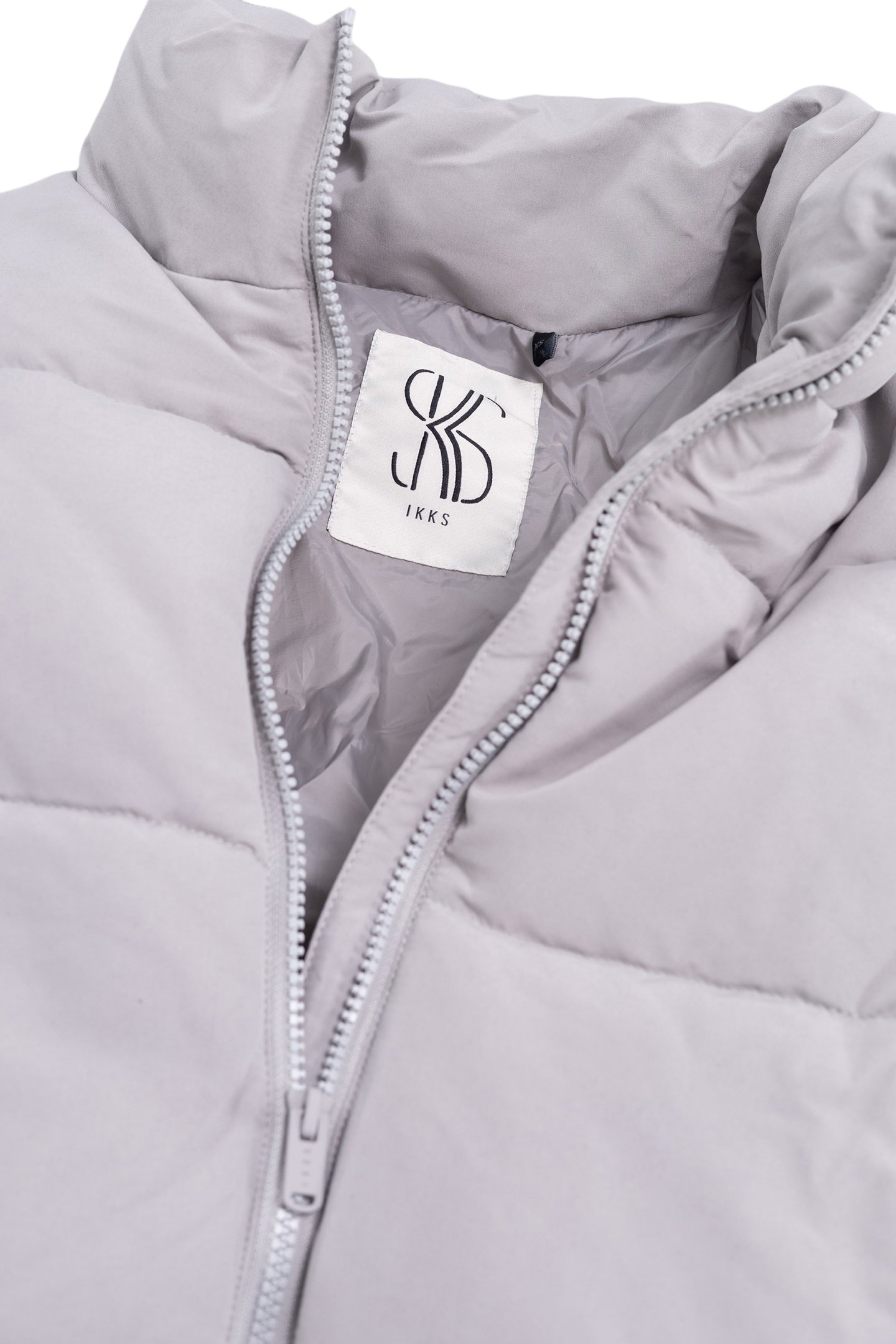 GIRL'S SHORT RECYCLED GREY QUILTED DOWN JACKET 4