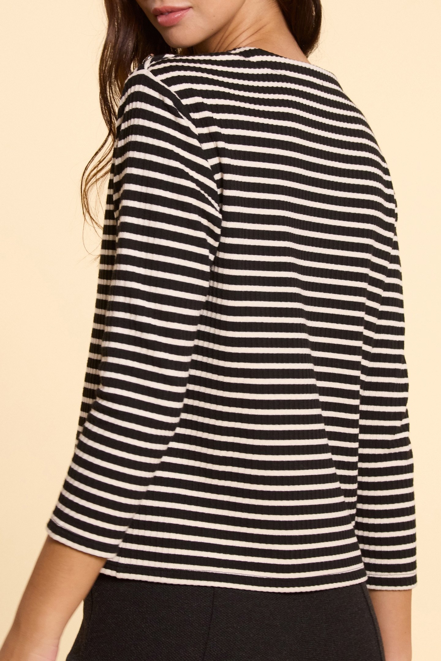 BLACK SAILOR STRIPE TOP WITH HEART EMBROIDERY 2