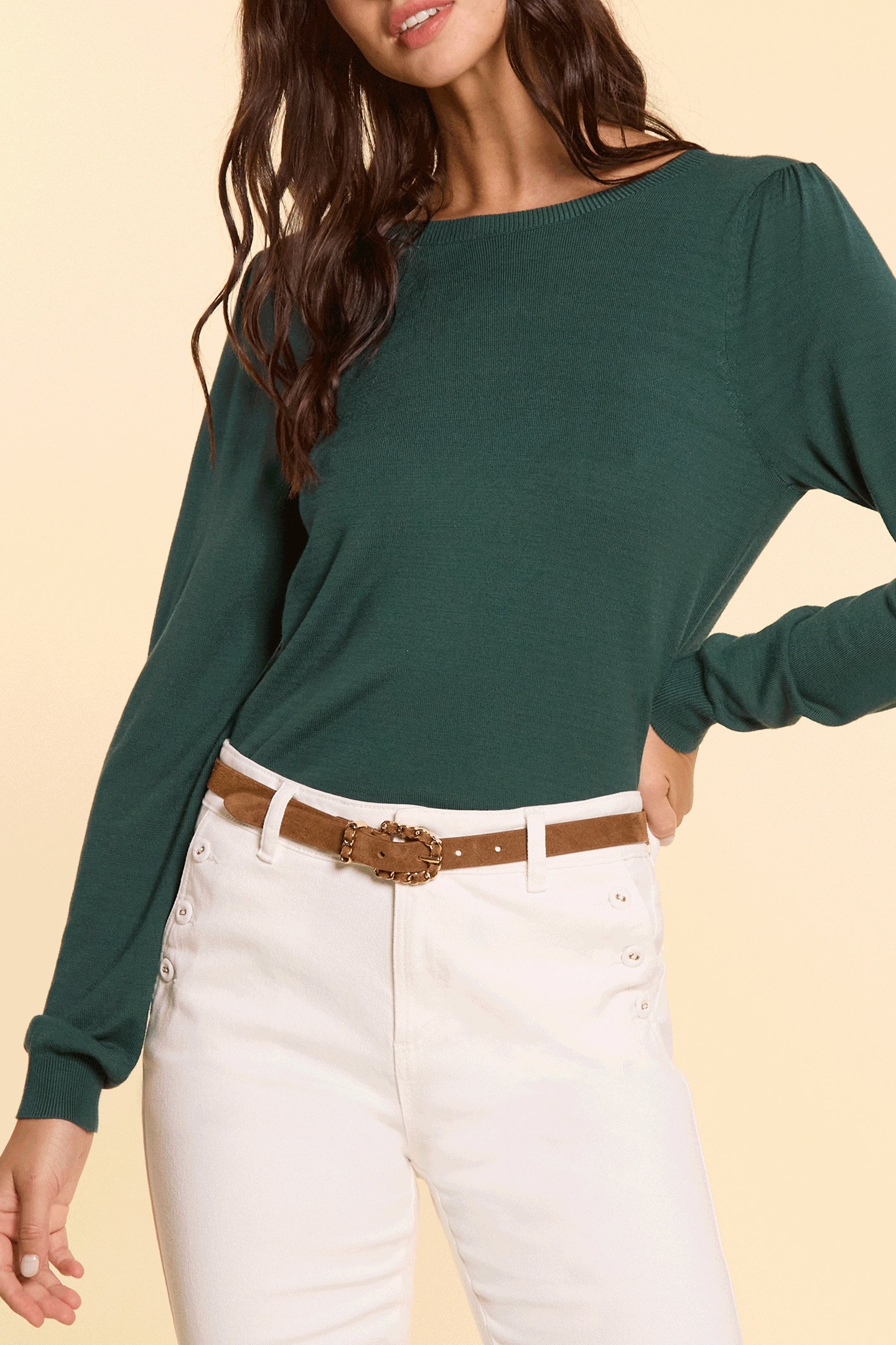 NIGHT GREEN KNIT FRONT/BACK REVERSIBLE SWEATER 5