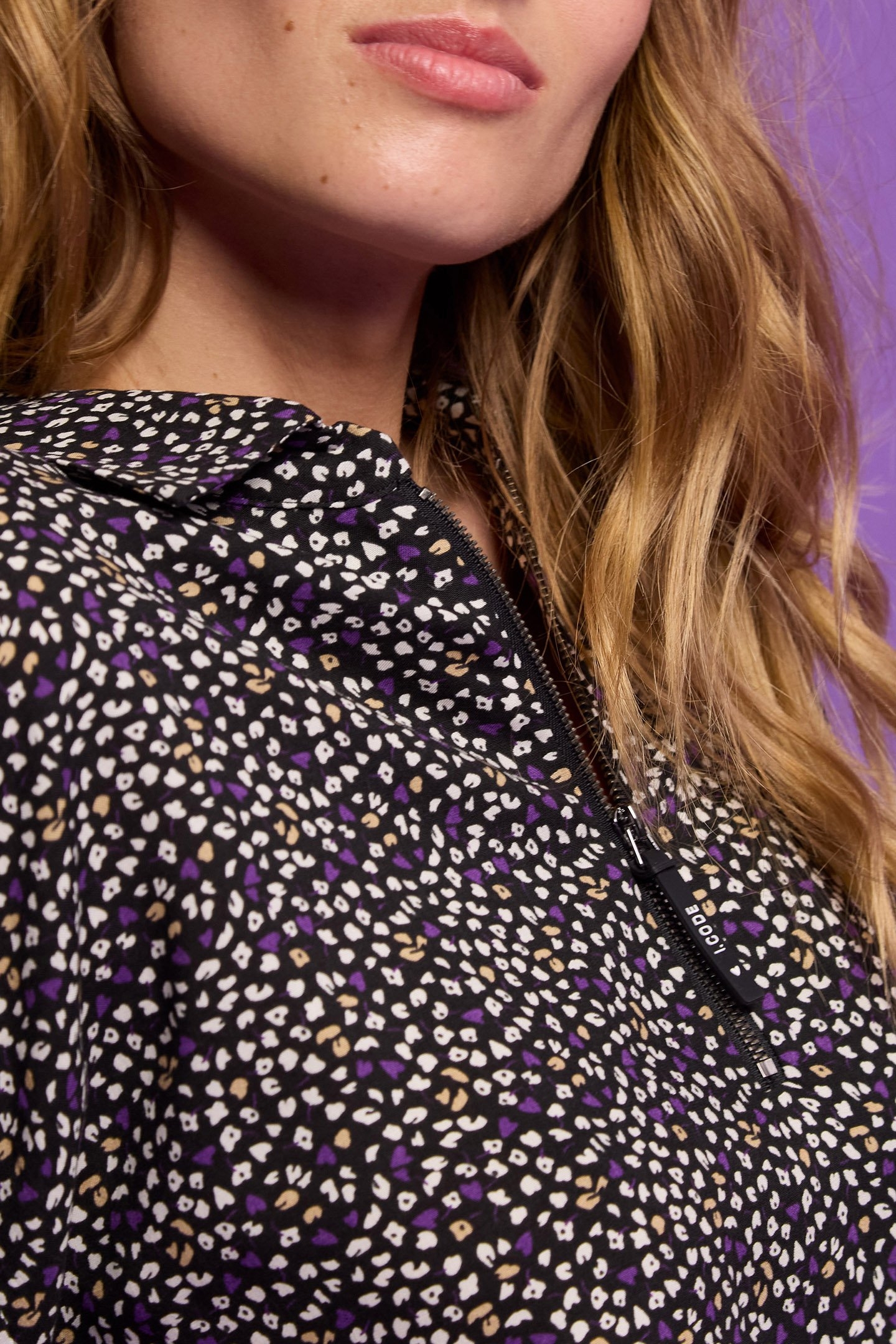 BLACK DRESS WITH MICRO FLORAL-LEOPARD PRINT 6