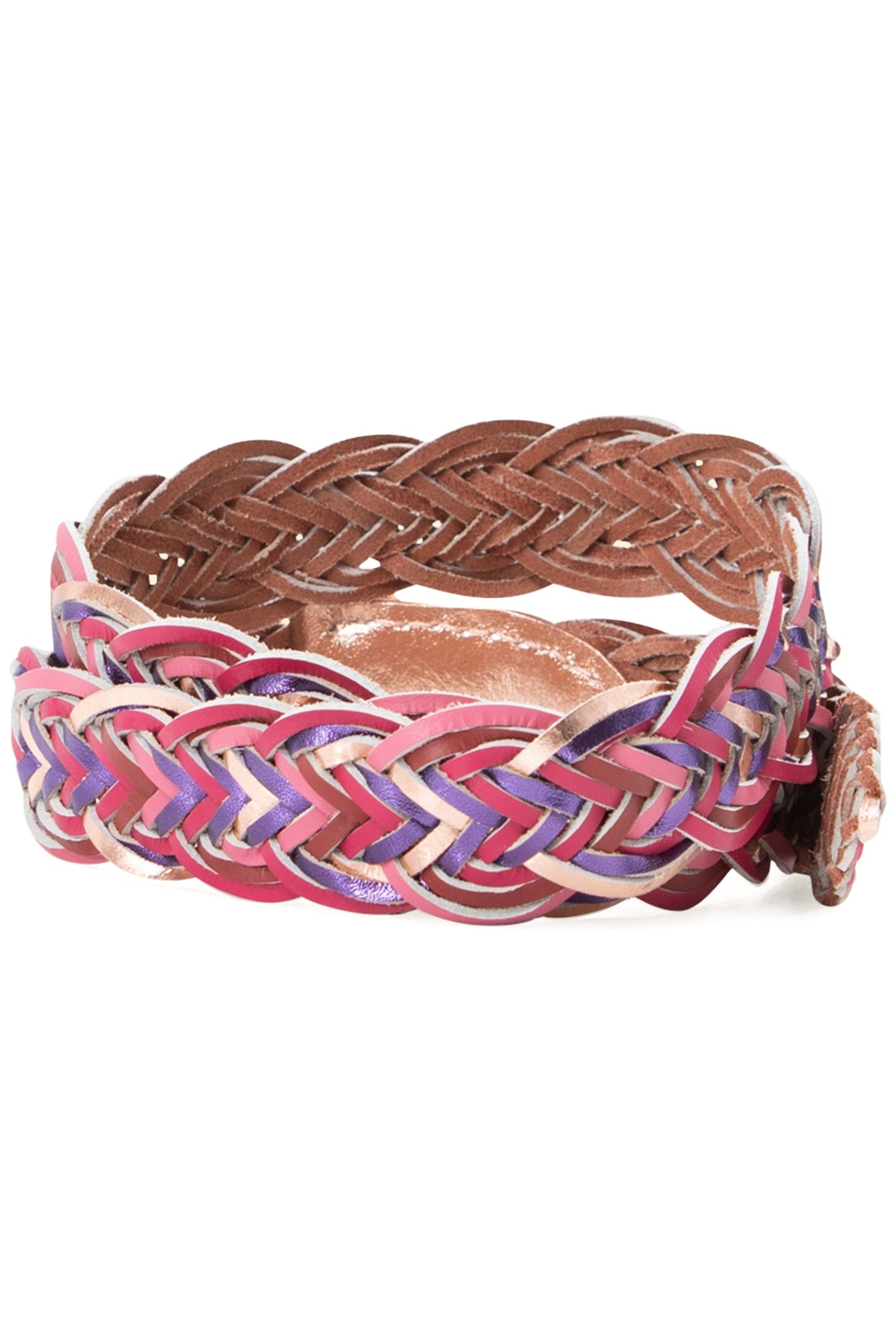 DARK PURPLE BRAIDED LEATHER BELT 2