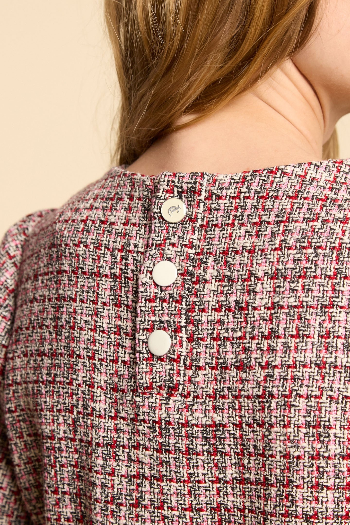 RED DECORATIVE TWEED-STYLE TOP 7