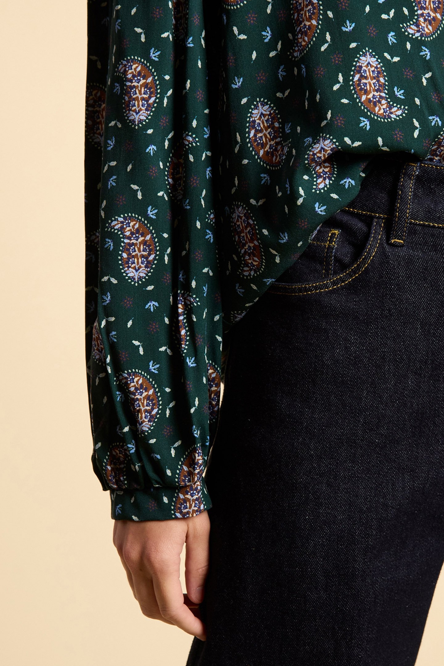 MIDNIGHT GREEN PAISLEY BLOUSE 7
