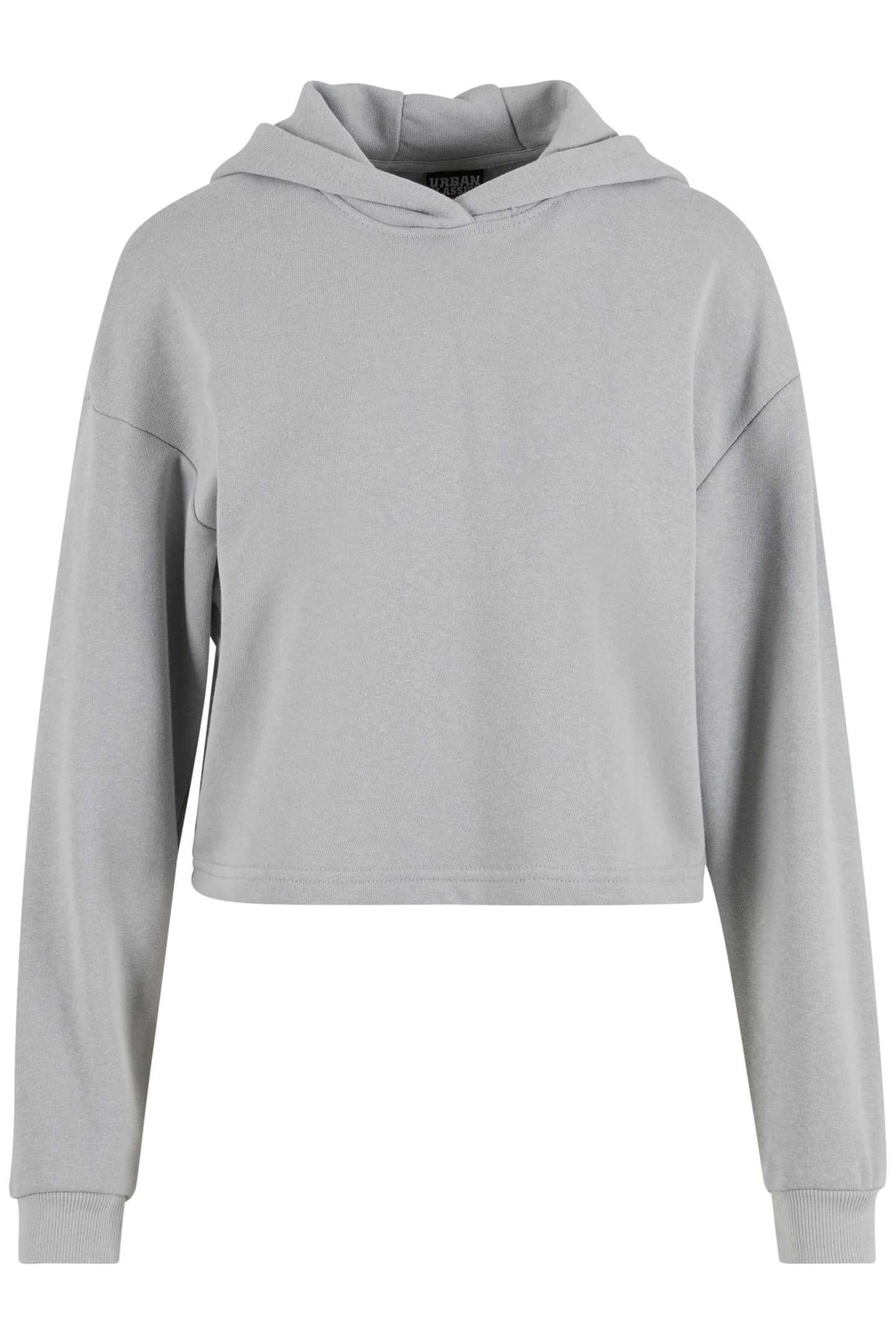 LADIES OVERSIZED CROPPED LIGHT TERRY HOODIE LIGHTASPHALT 1