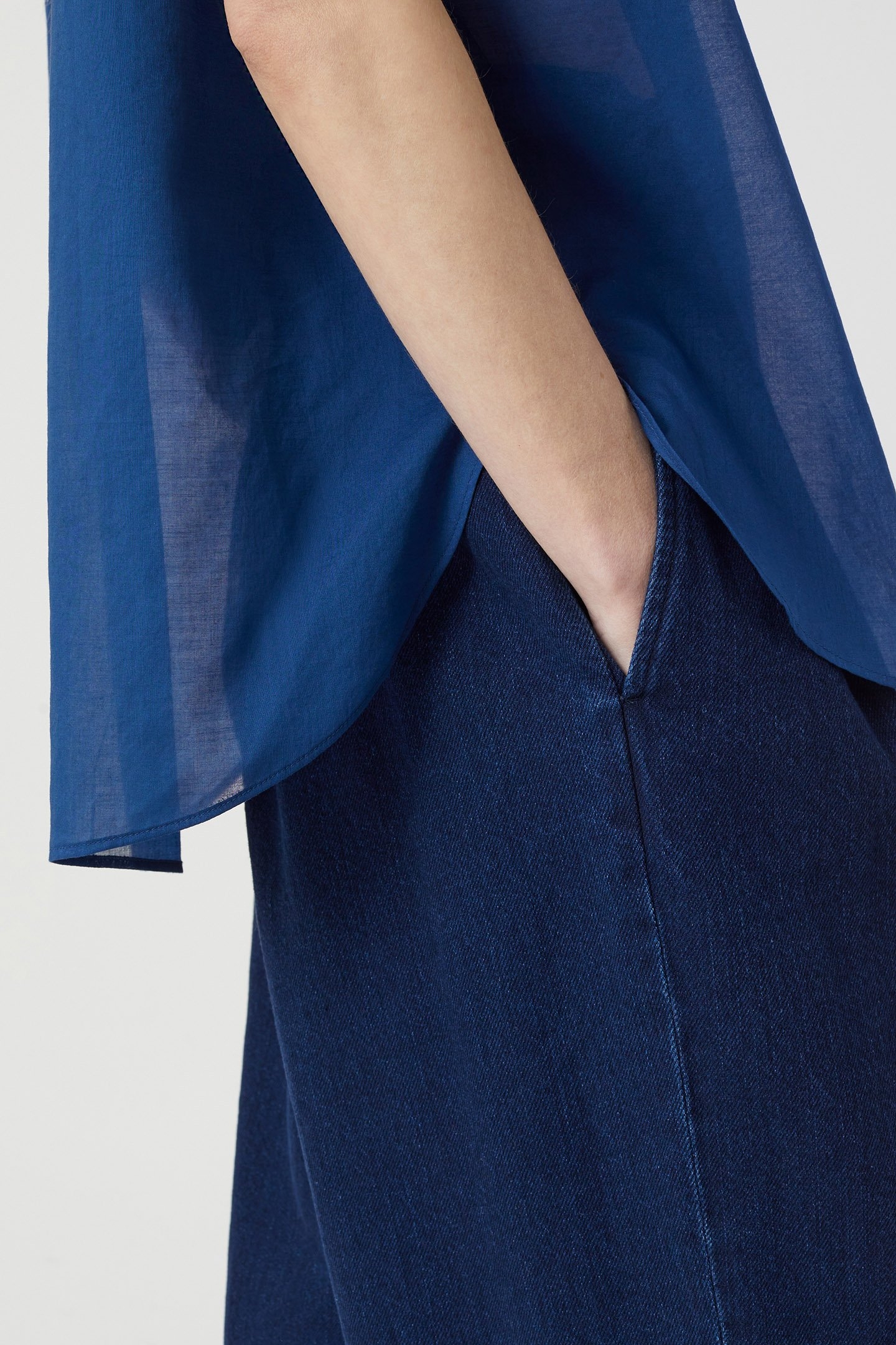 GATHERED SHIRT SHIRTS & BLOUSES INDIGO BLUE 6