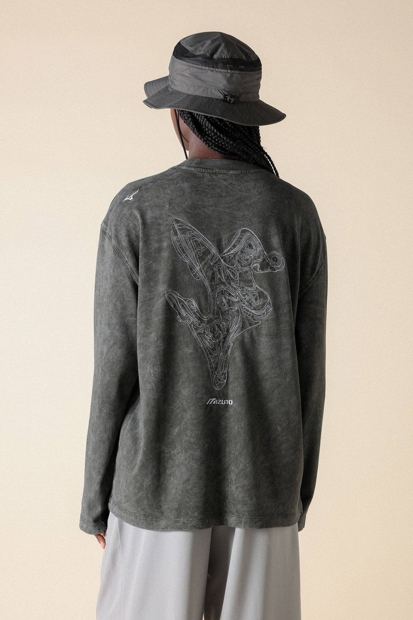 UNISEX SL FLORATECH LONG SLEEVE TEE PEATCHARCOAL 2