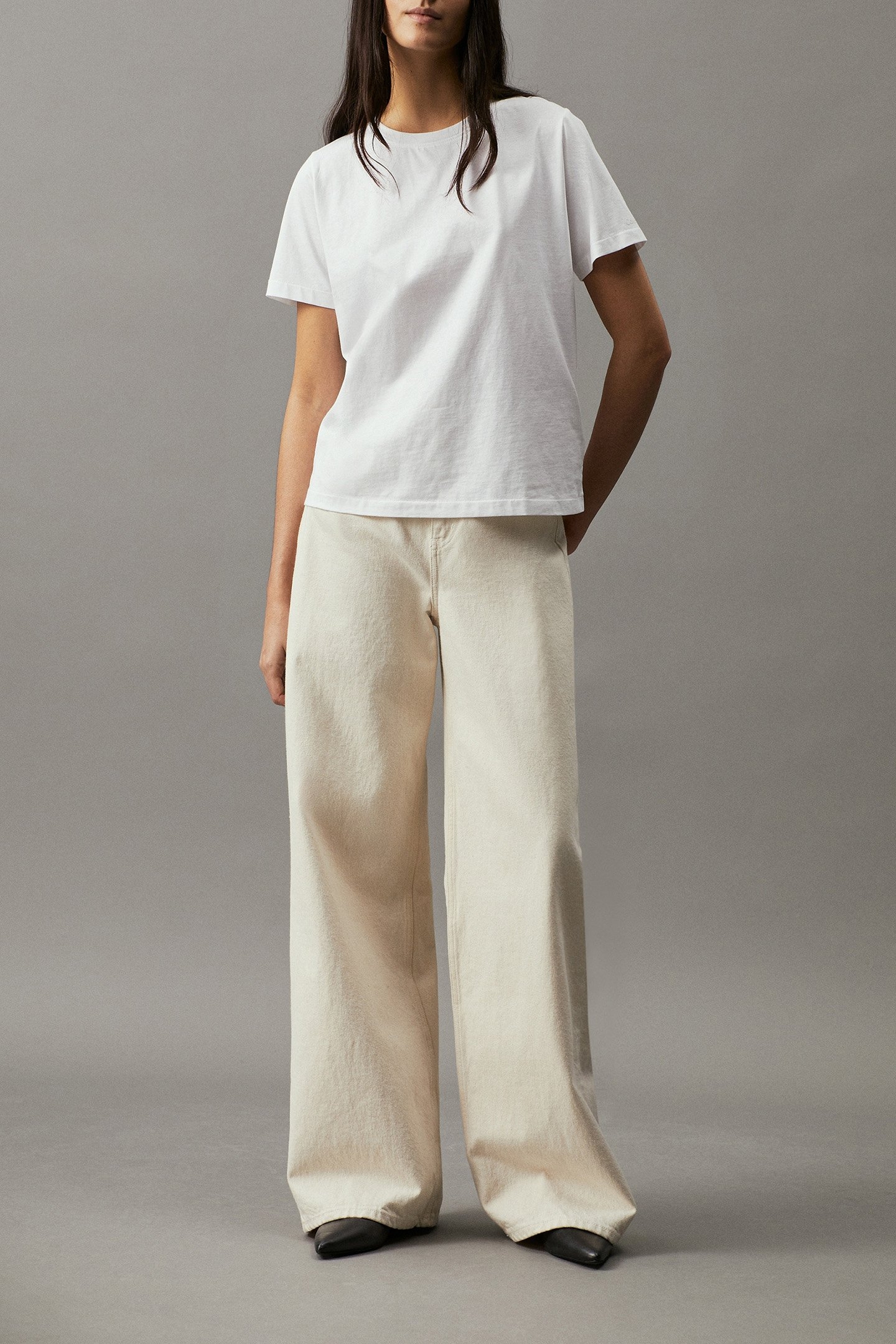 STANDARD FIT CREW NECK T-SHIRT WHITE 2