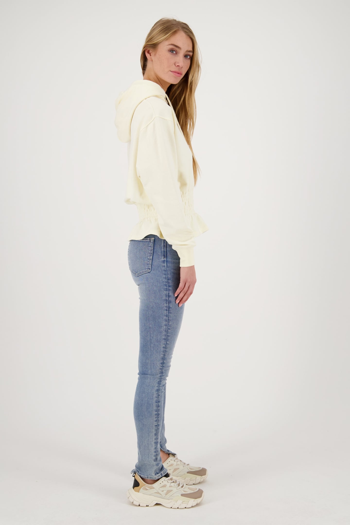 BLOSSOM ZIP JEANS MID BLUE STONE 8