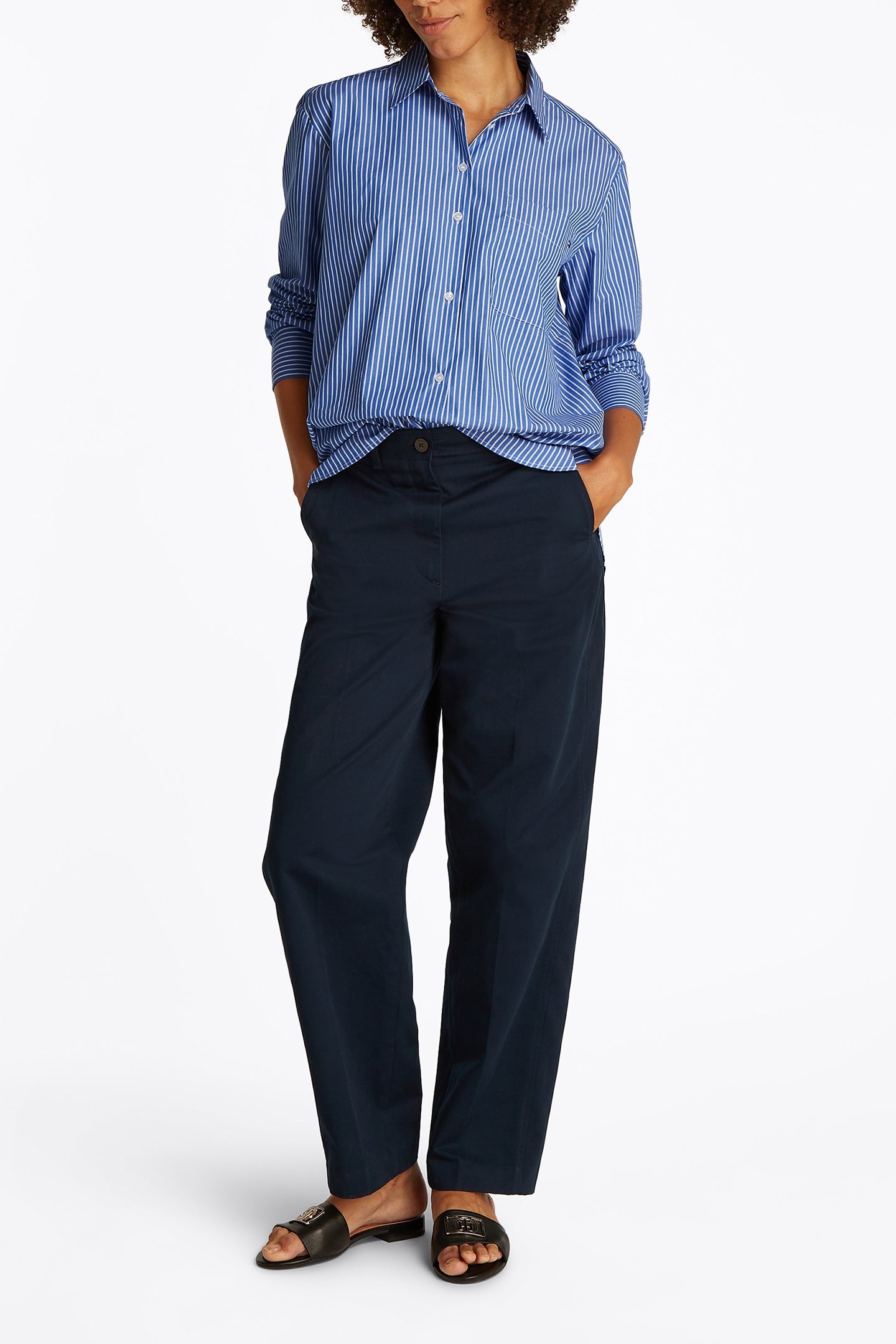 ESS POPLIN REGULAR FIT LONG SLEEVE SHIRT BLUE 2