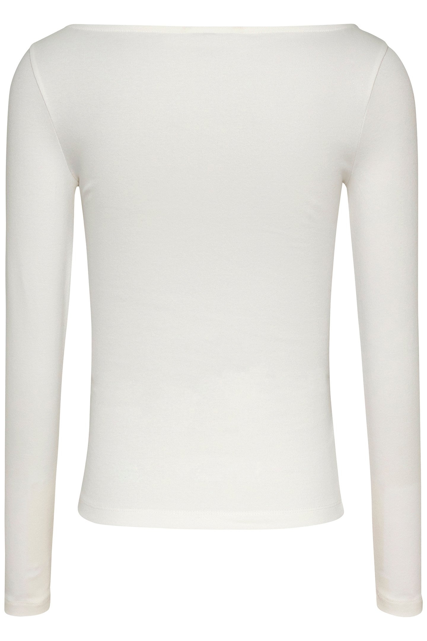 TJW SLIM FIT BOAT NECK LONG SLEEVE TOP ECRU 5