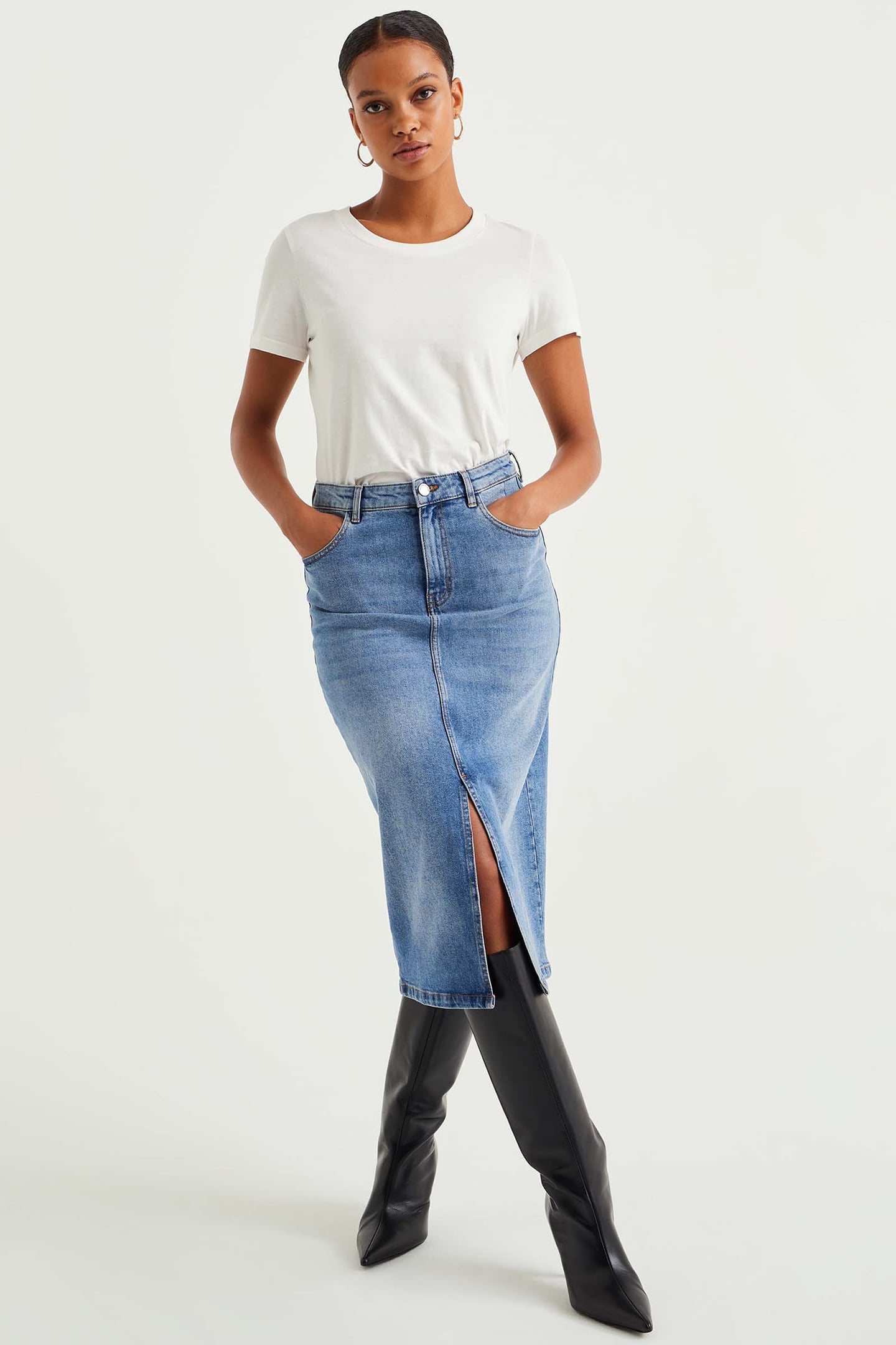 SKIRT MEDIUM LENGTH DARK BLUE 3