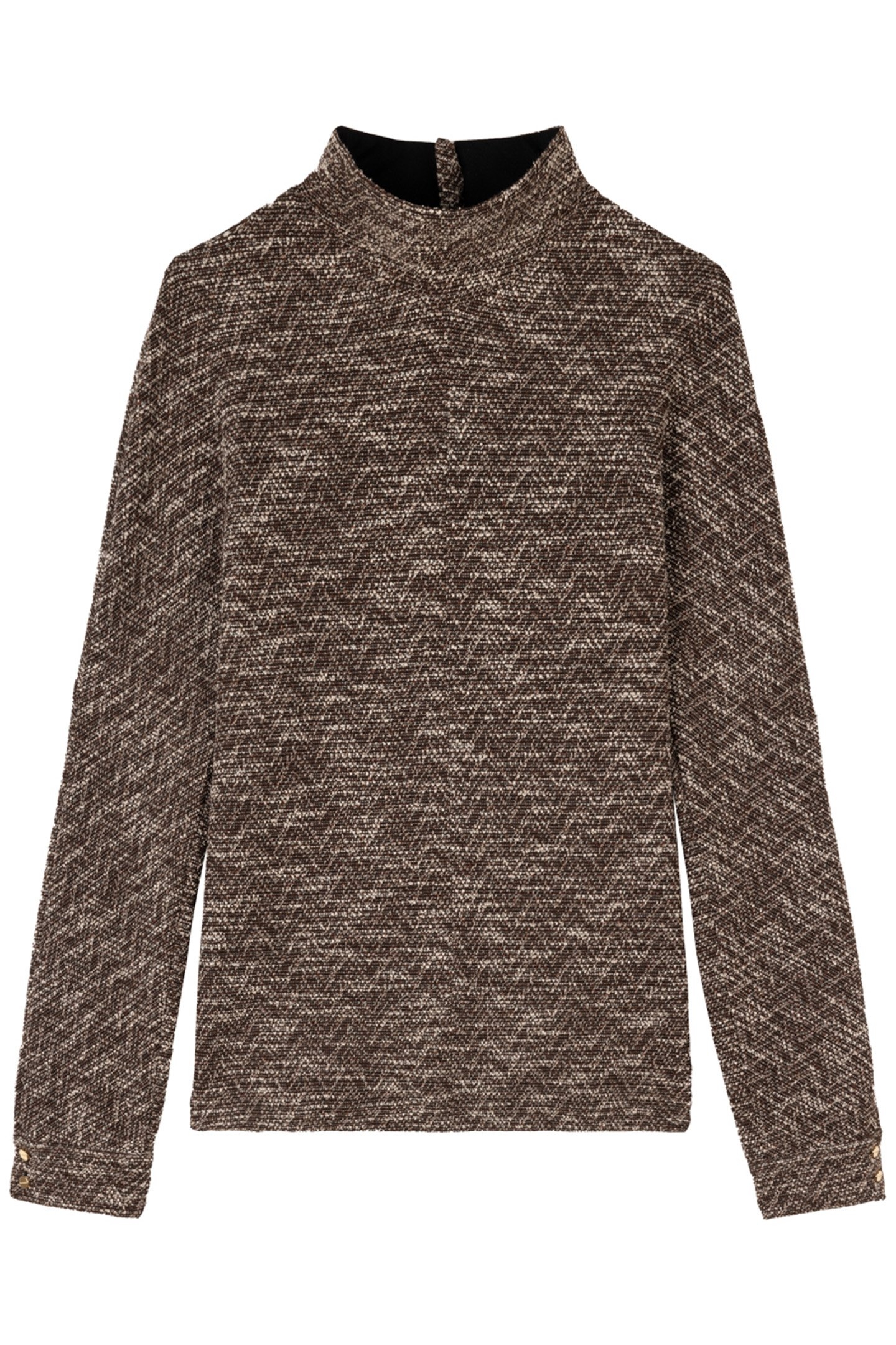 HIGH NECK TWEED TOP EAGLE BROWN 4