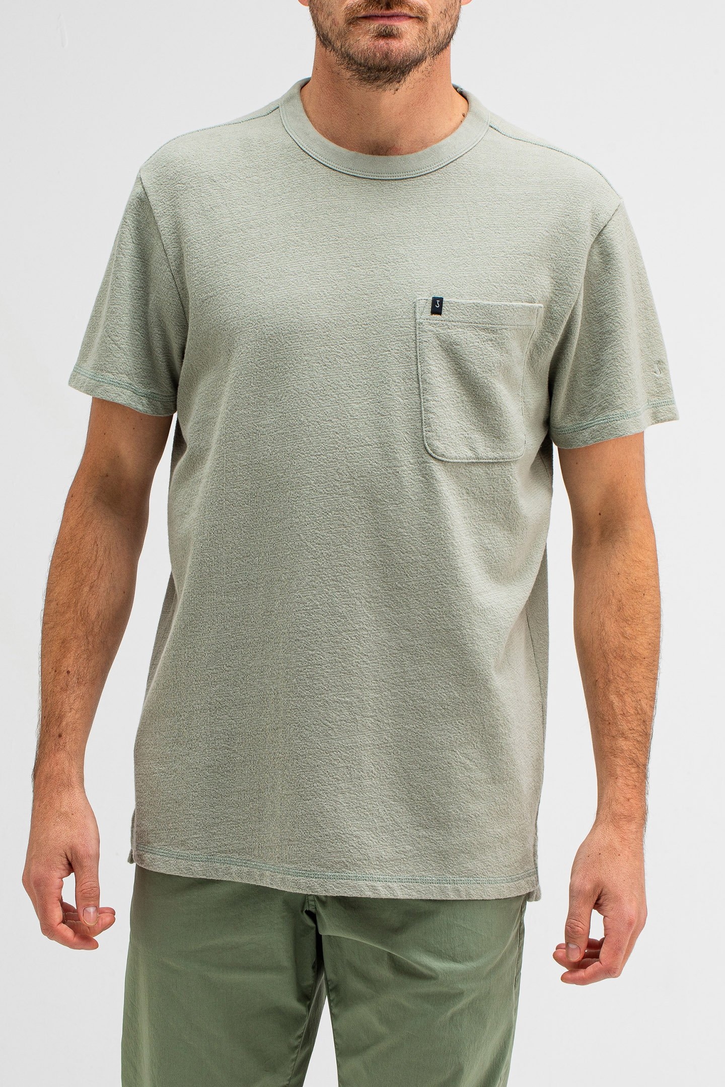 ADRIEN LOOSE PKT TEE DK. DELPHI GREEN 1