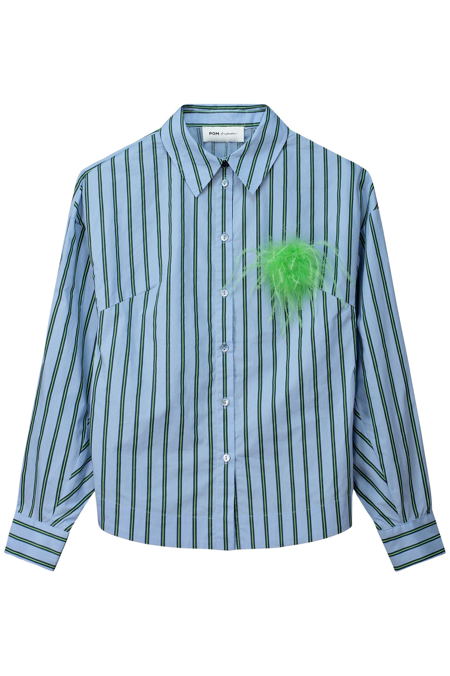 BLOUSE - STRIPED POPLIN CLOUDY BLUE 3