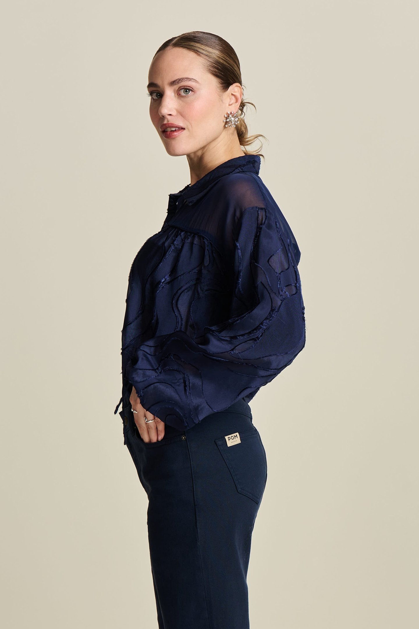 BLOUSE - JACQUARD MIDNIGHT BLUE 4