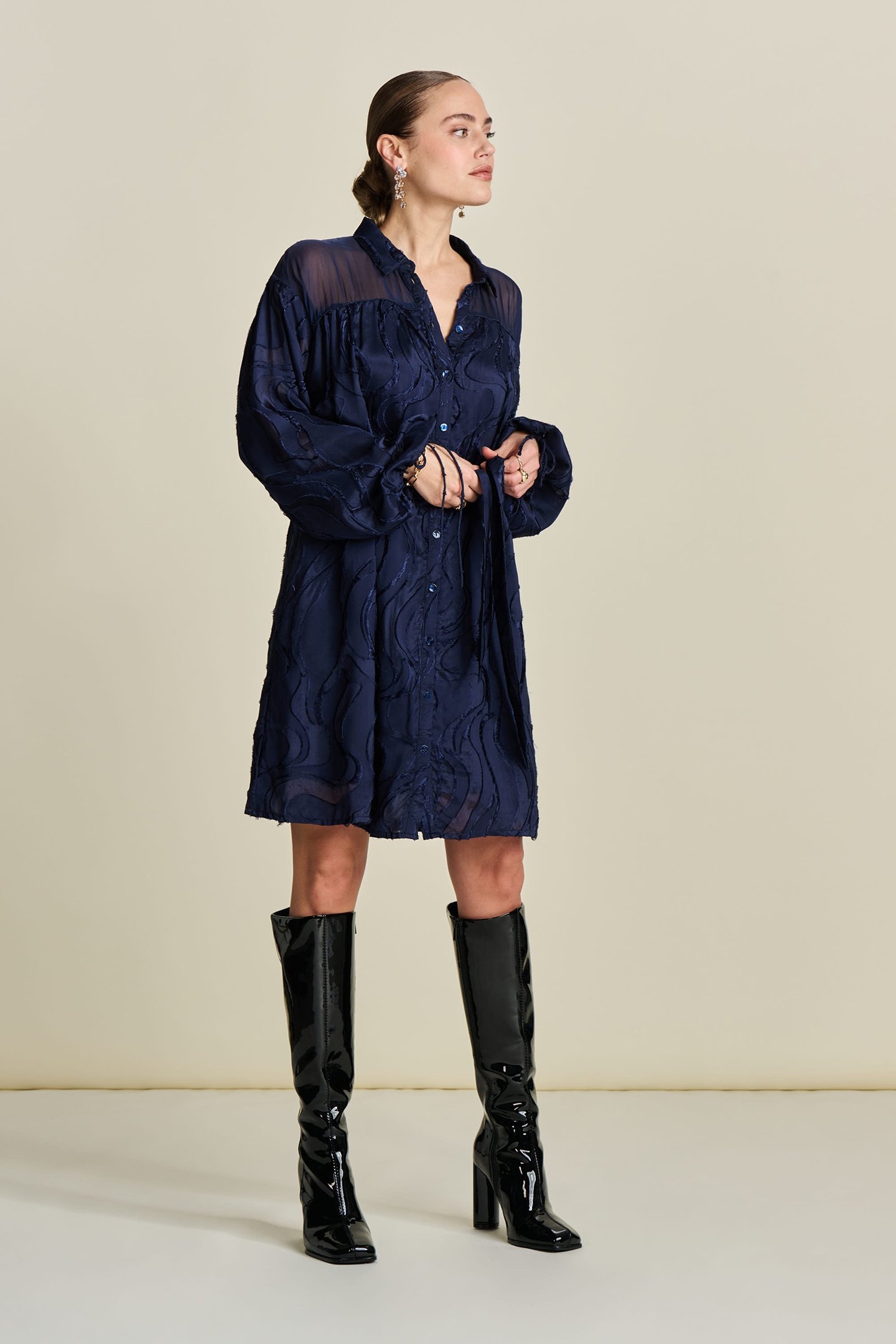 DRESS - JACQUARD MIDNIGHT BLUE 1