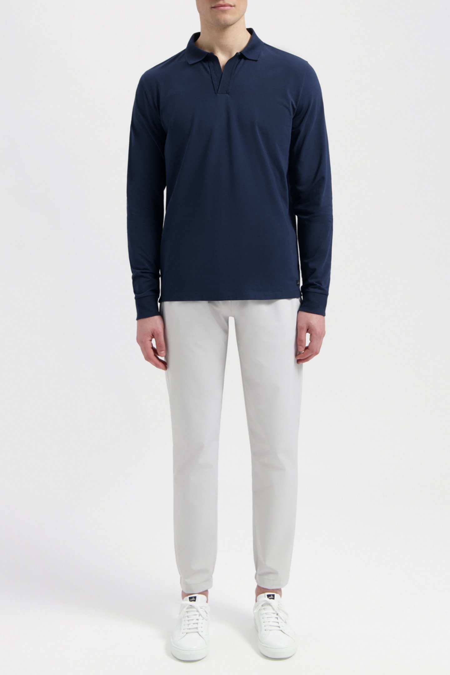 FILIP | JERSEY STRETCH LONGSLEEVE POLO NAVY BLUE 1