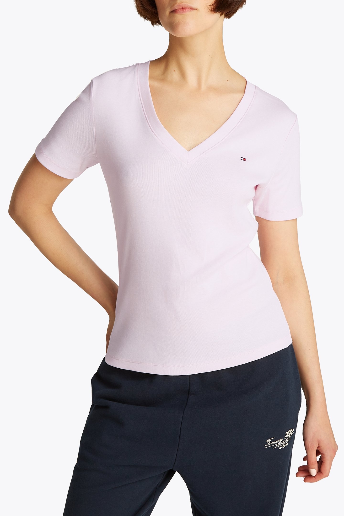 SLIM CODY V-NECK TEE SLIM FIT LIGHT PINK 1