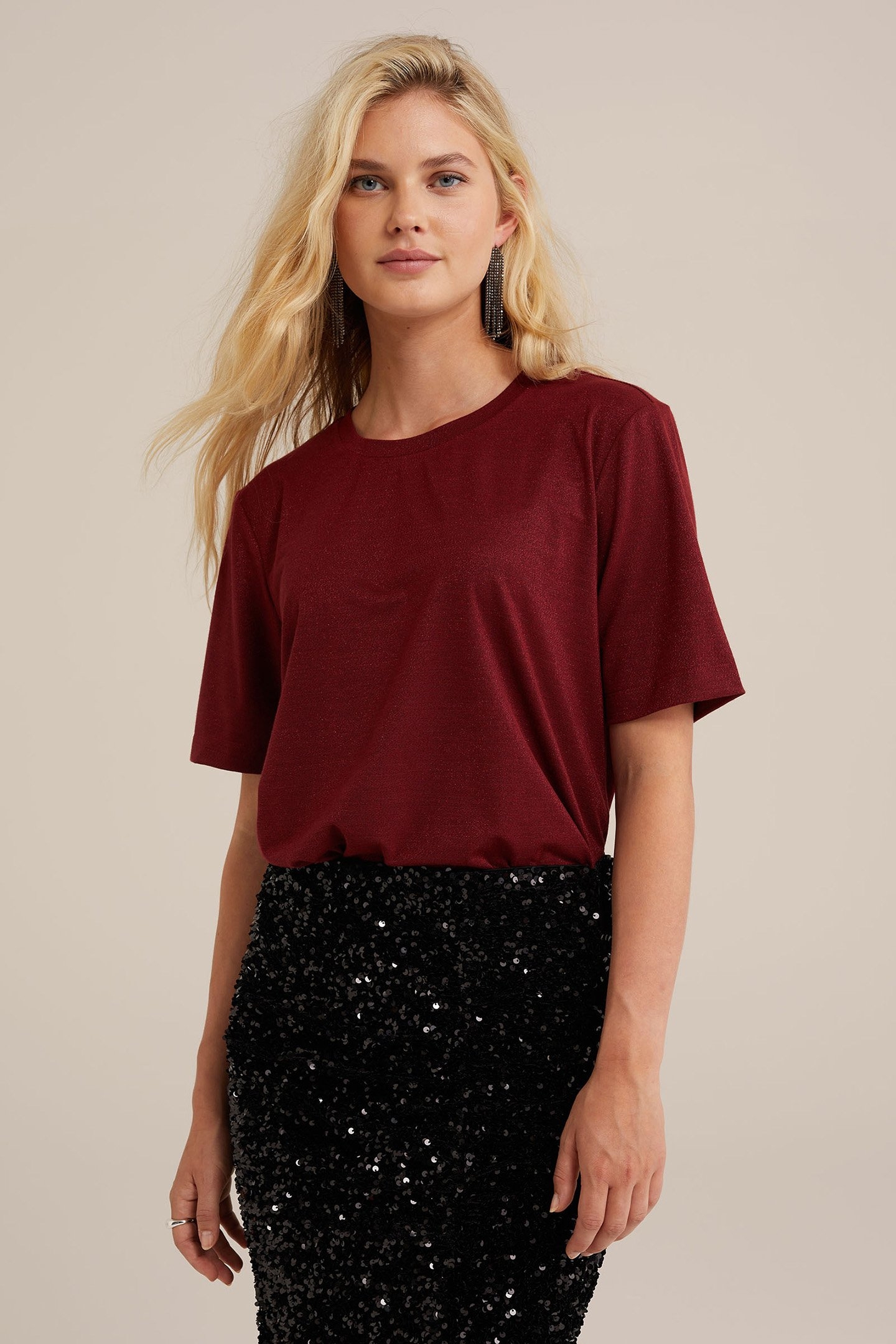 T-SHIRT BURGUNDY RED 1