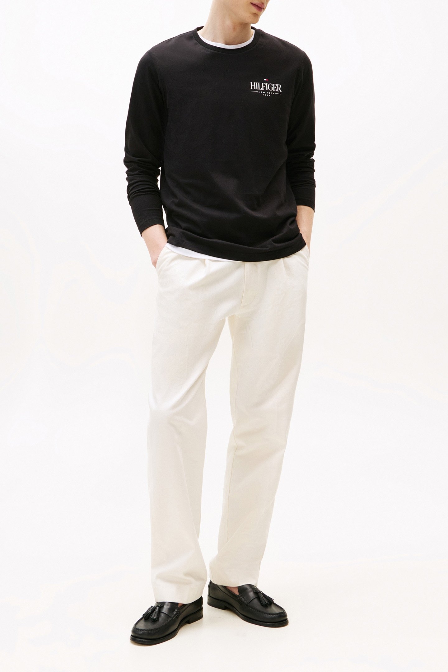 HILFIGER STACK LS TEE REGULAR FIT LONGSLEEVE BLACK 2