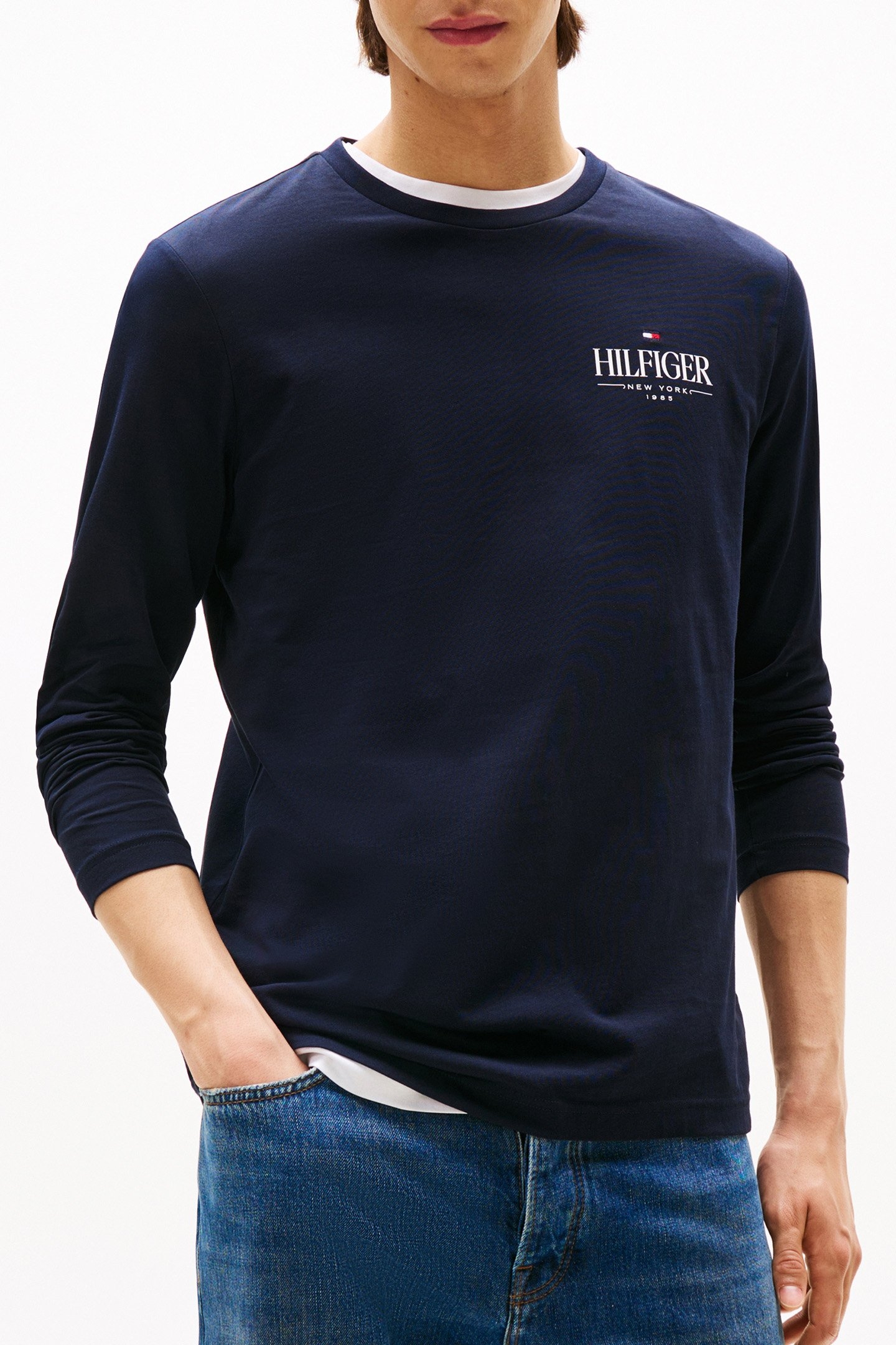 HILFIGER STACK LS TEE REGULAR FIT LONGSLEEVE, DESERT SKY 1