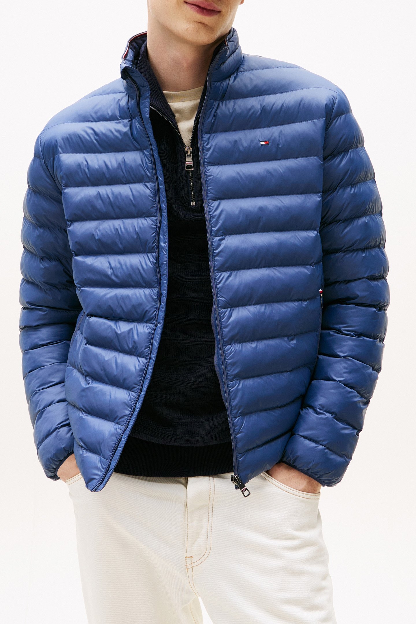 PACKABLE RECYCLED REGULAR FIT JACKET FADED INDIGO 1