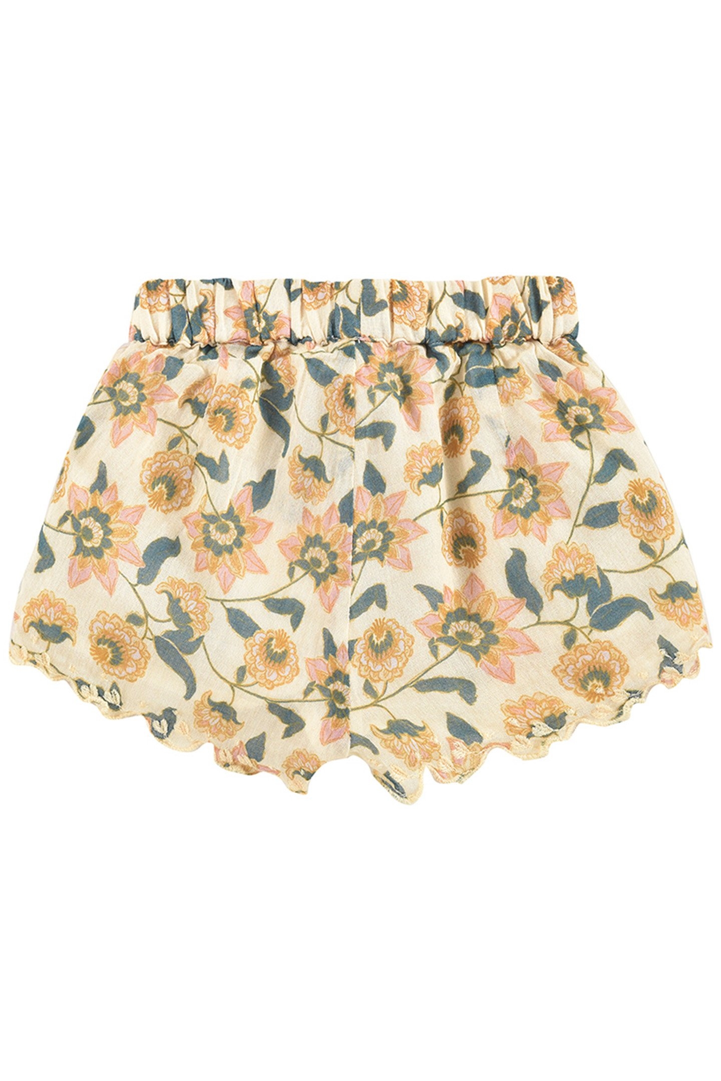 SHORTS VALLALOID CREAM FLOWERS 2