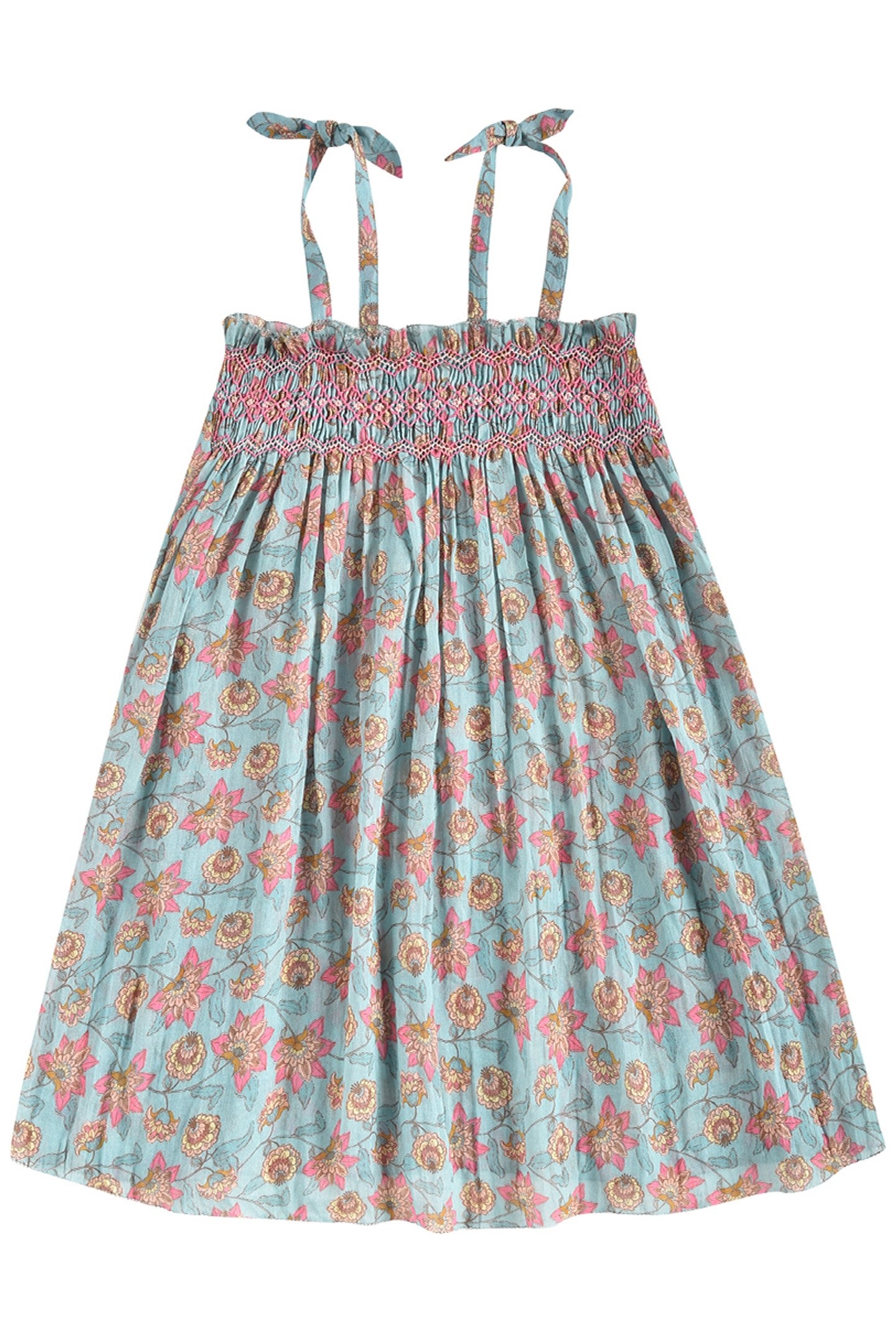 DRESS MARCELINE TURQUOISE FLOWERS 2