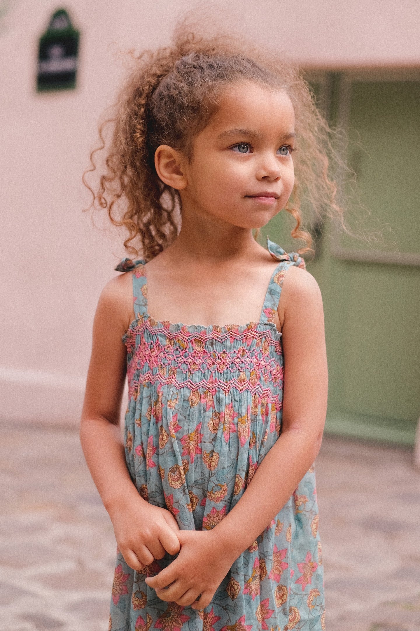 DRESS MARCELINE TURQUOISE FLOWERS 7