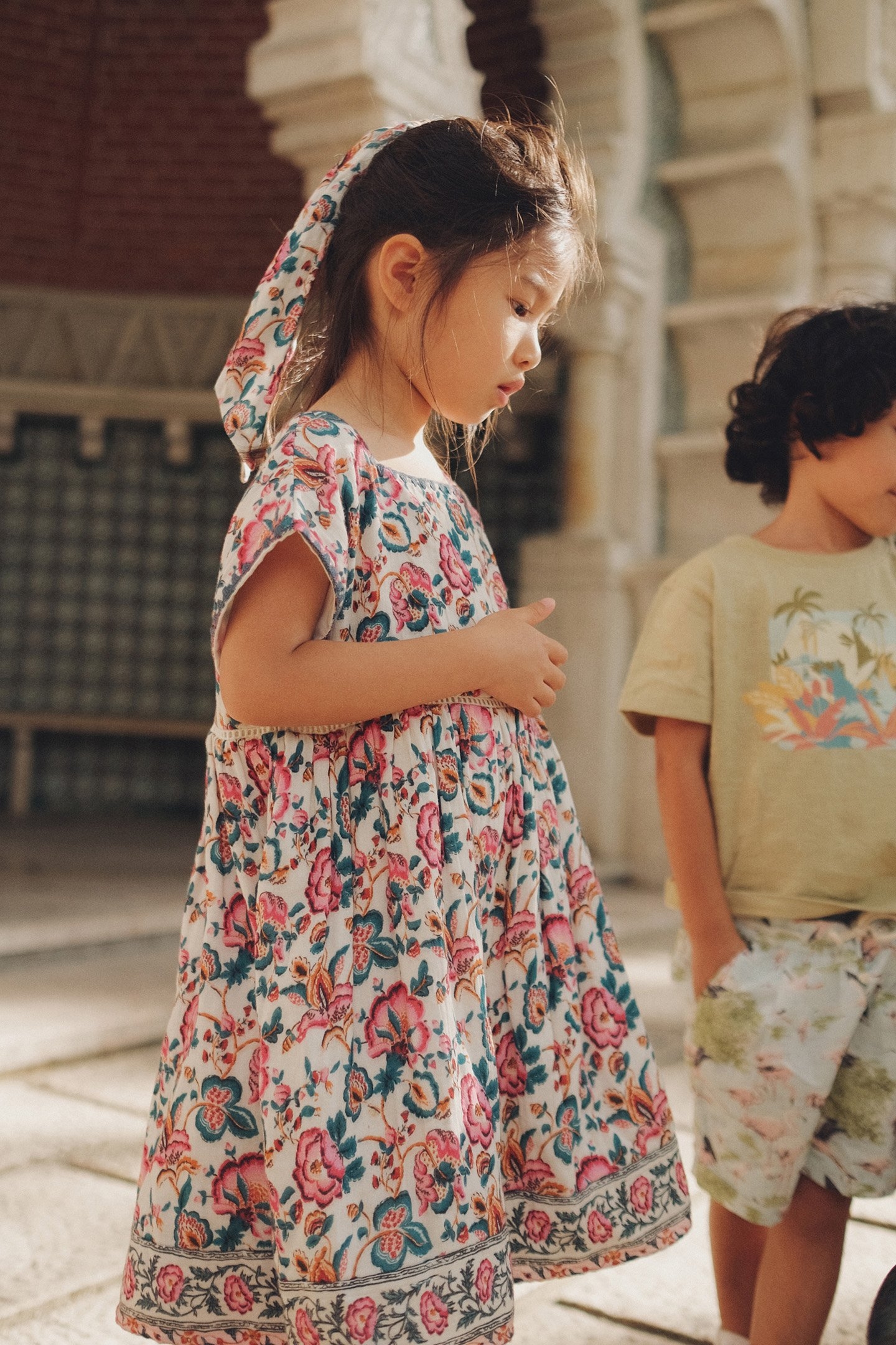 DRESS TAPALPA CREAM INDIAN FLOWERS 2