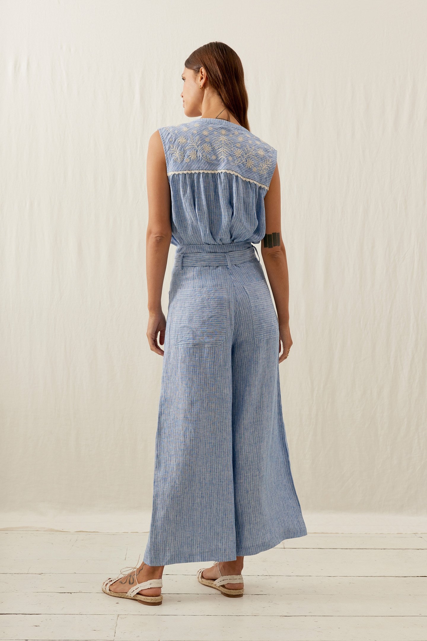 PANTS VIRGILIA WHITE - BLUE STRIPES 5