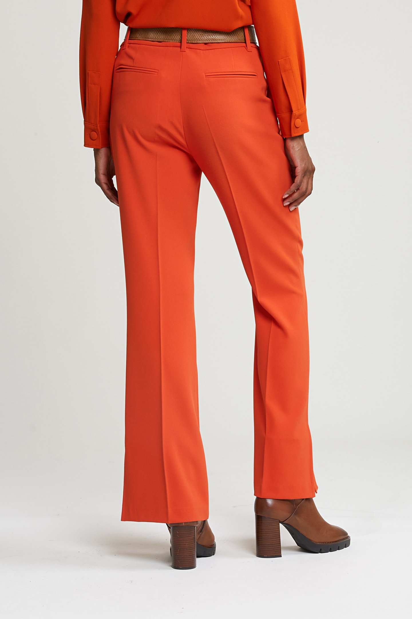 ORANGE CLASSIC PANTS WITH SIDE SLIT 2
