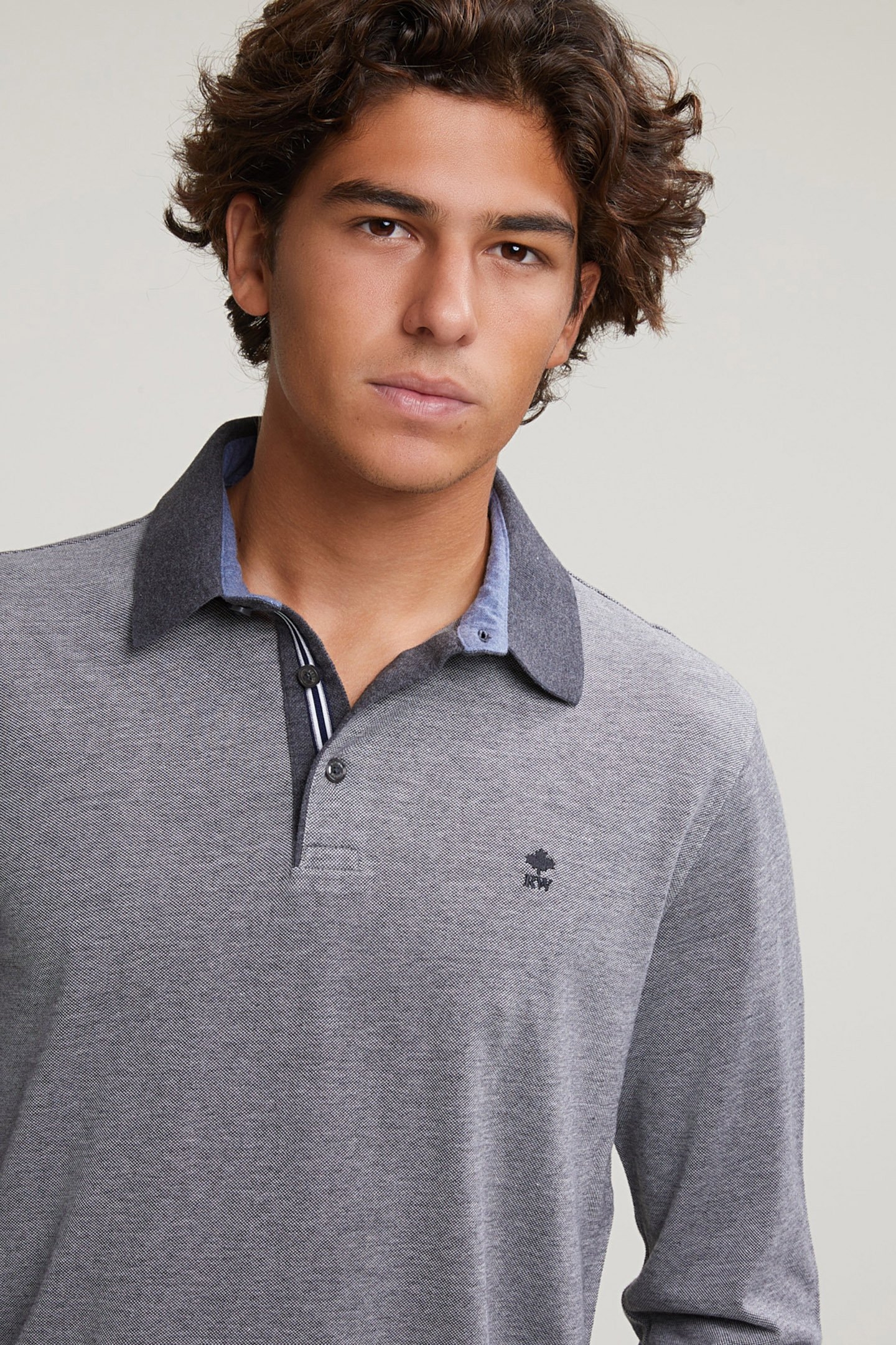 CUSTOM FIT COTTON POLO GRAPHITE MIX 4