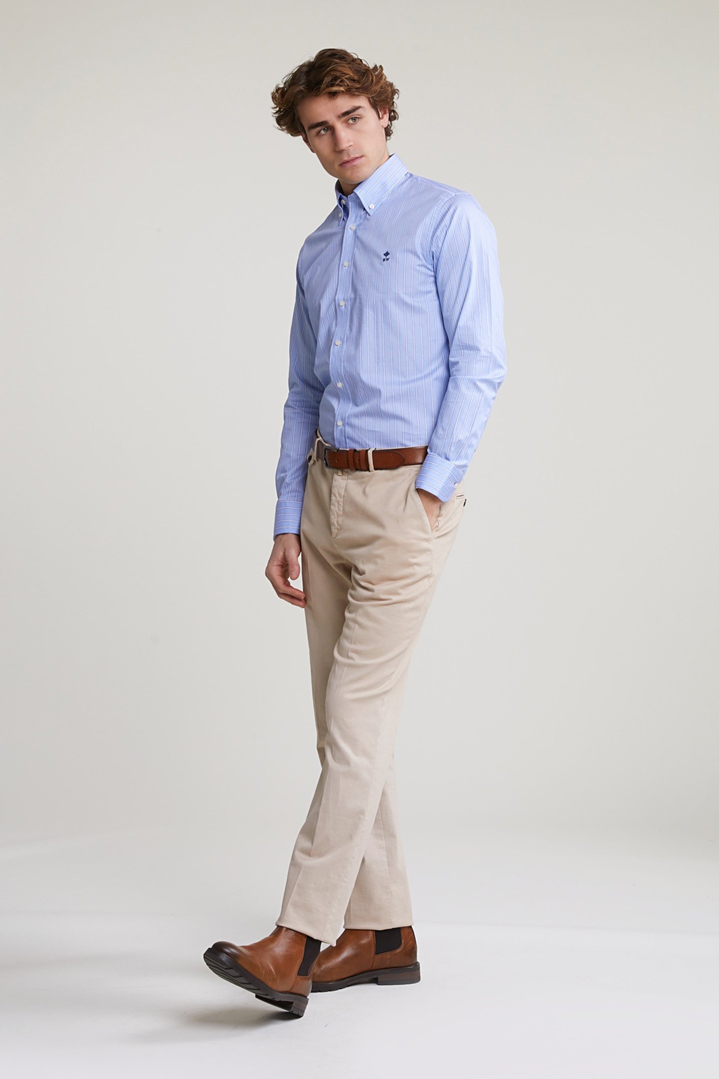 CUSTOM FIT STRIPED SHIRT BLUE/WHITE 3