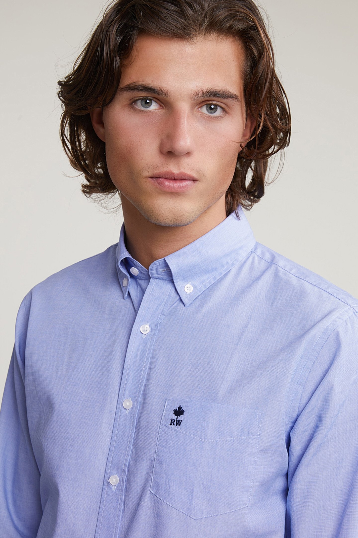 CUSTOM FIT SHIRT WITH POCKET BLUE 4