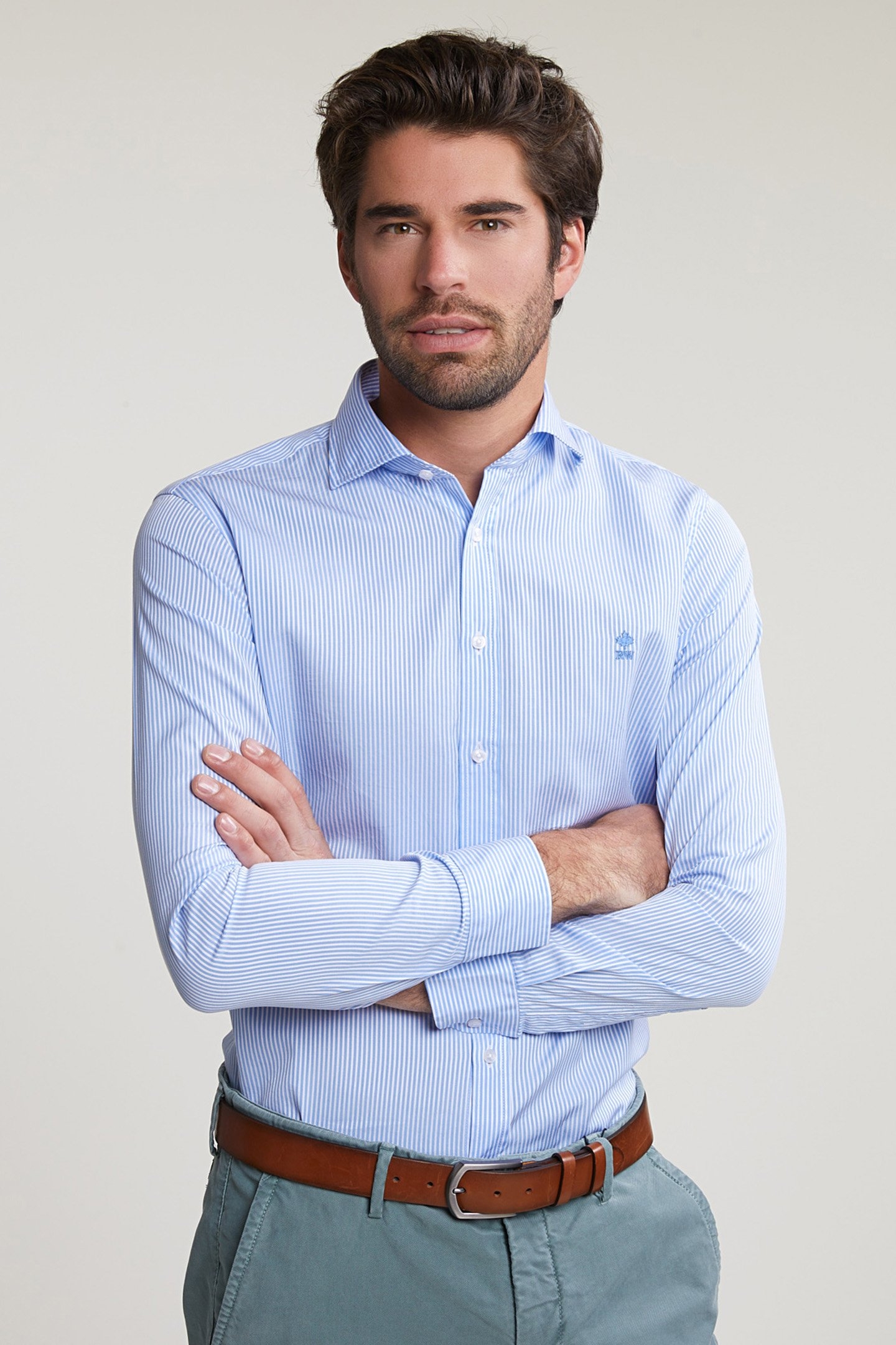 SLIM FIT STRIPED SHIRT BLUE/WHITE 1
