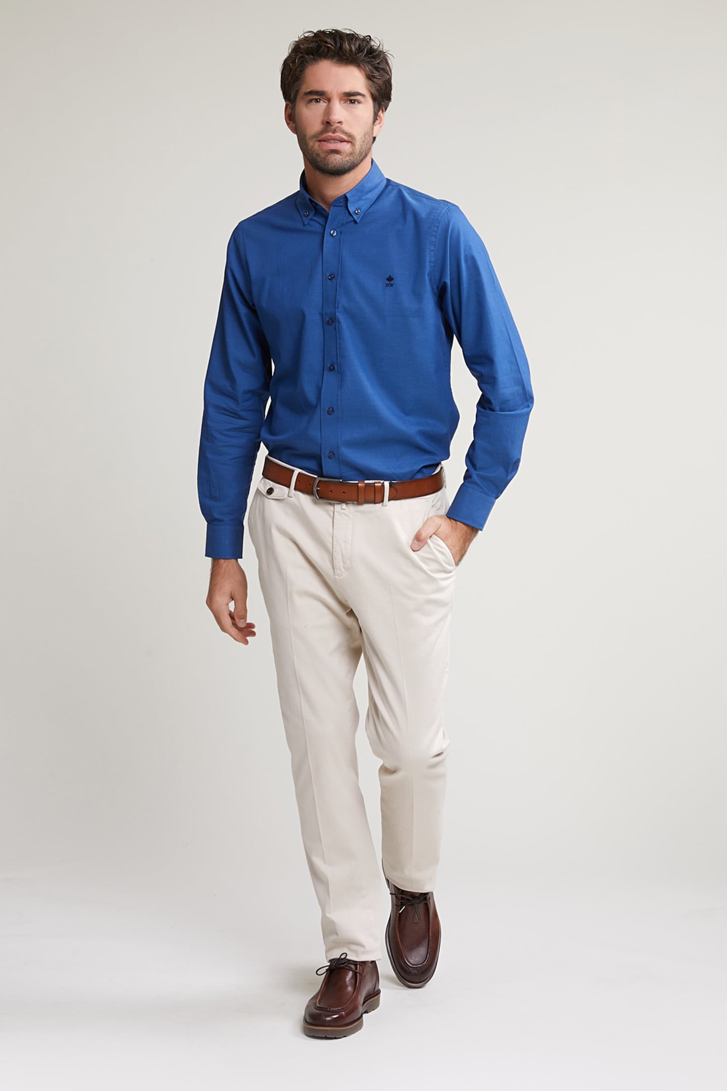 REGULAR FIT UNI COTTON SHIRT BLEU 3