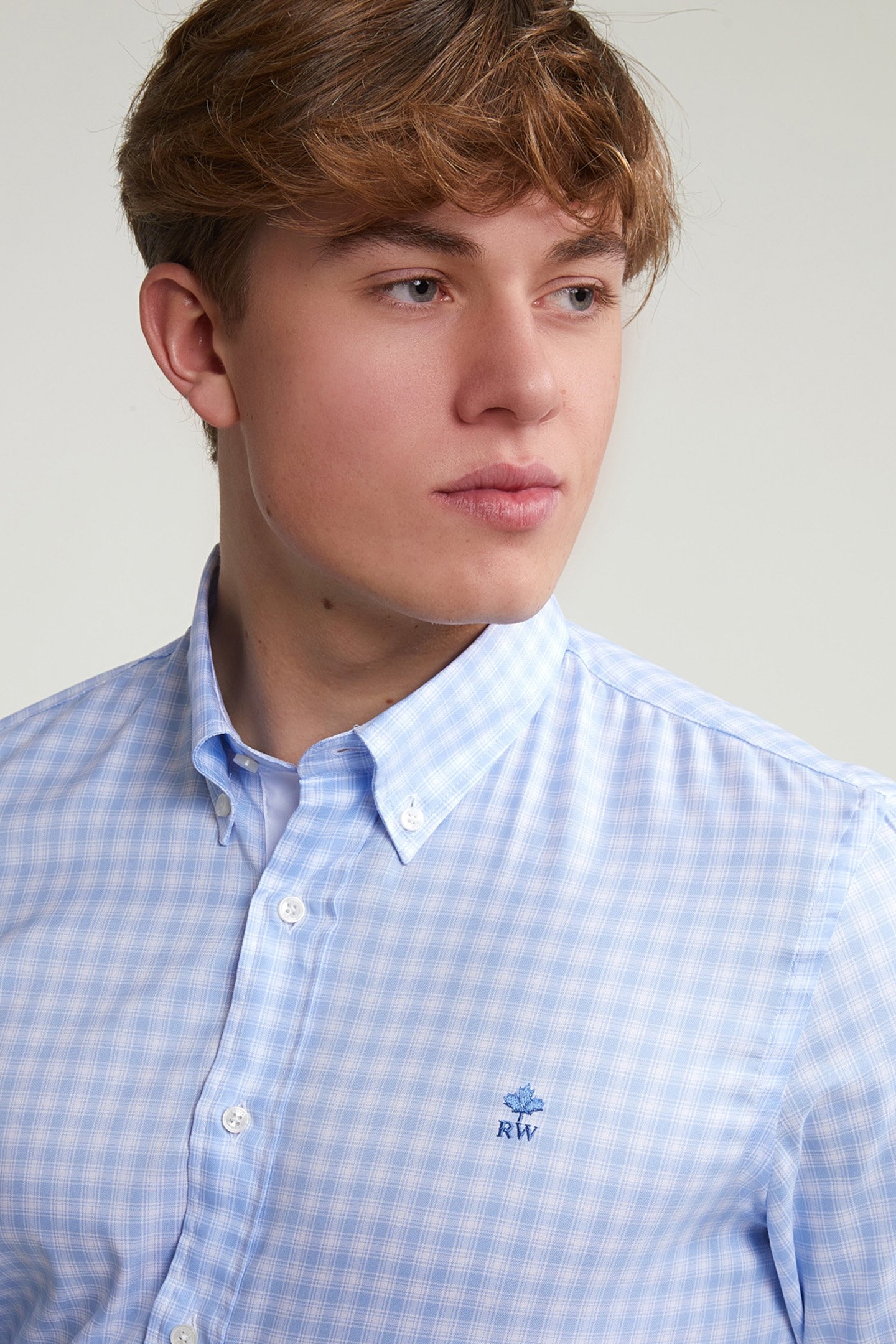 CUSTOM FIT CHECKED SHIRT BLUE/WHITE 4