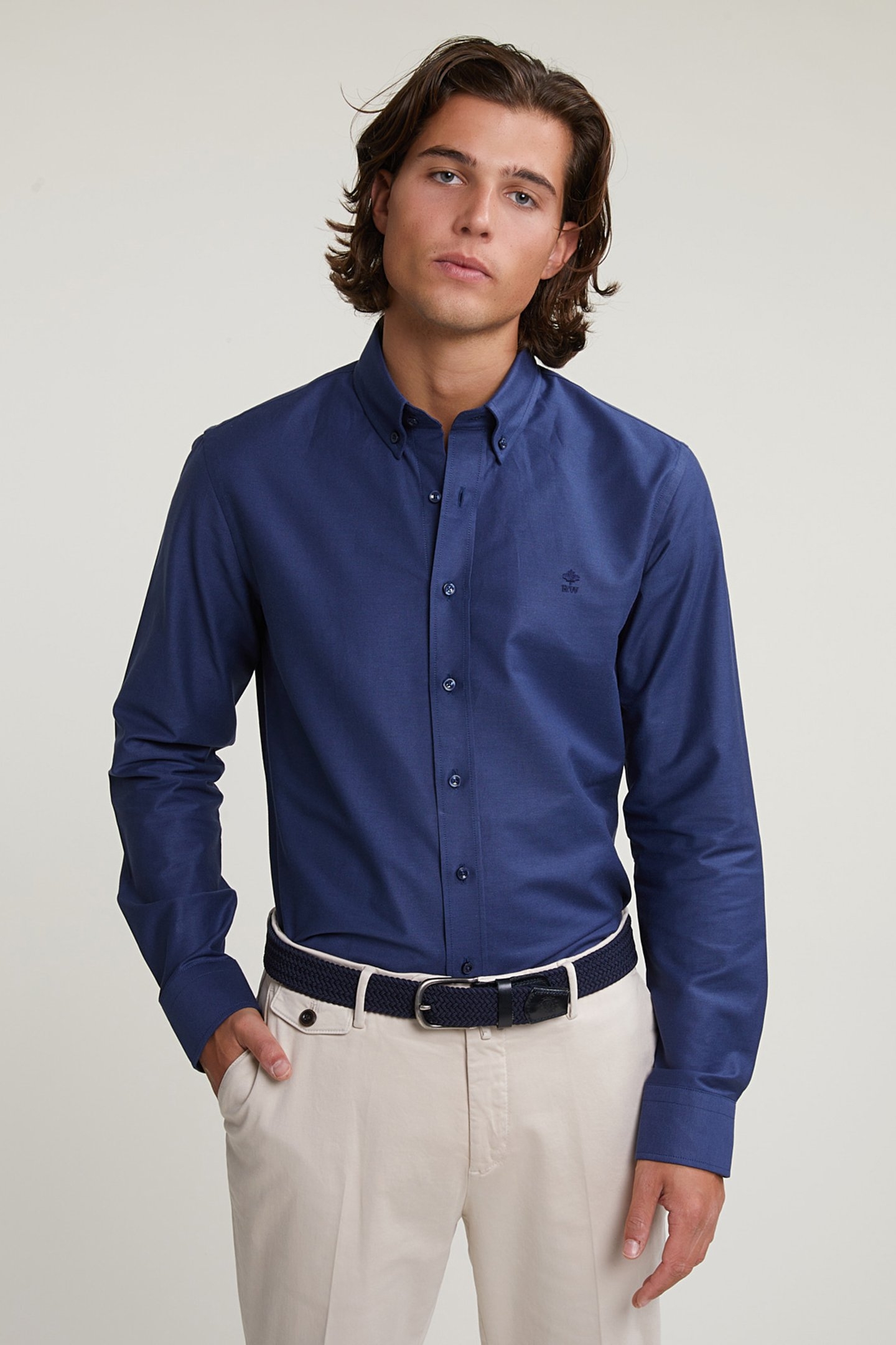 SLIM FIT UNI COTTON SHIRT BLUE 1