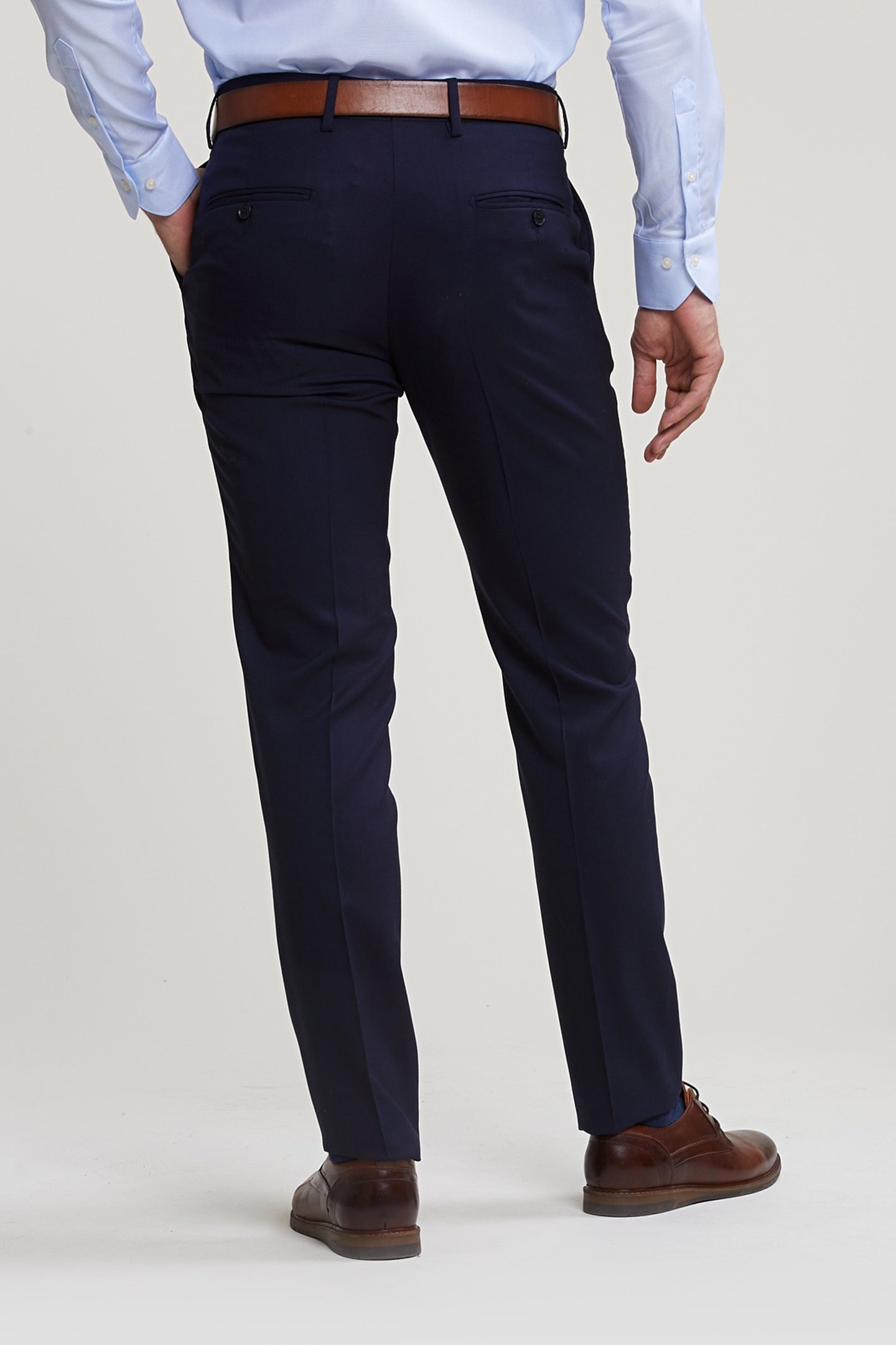 UNI CITY PANTS VIRGIN WOOL BLUE 2