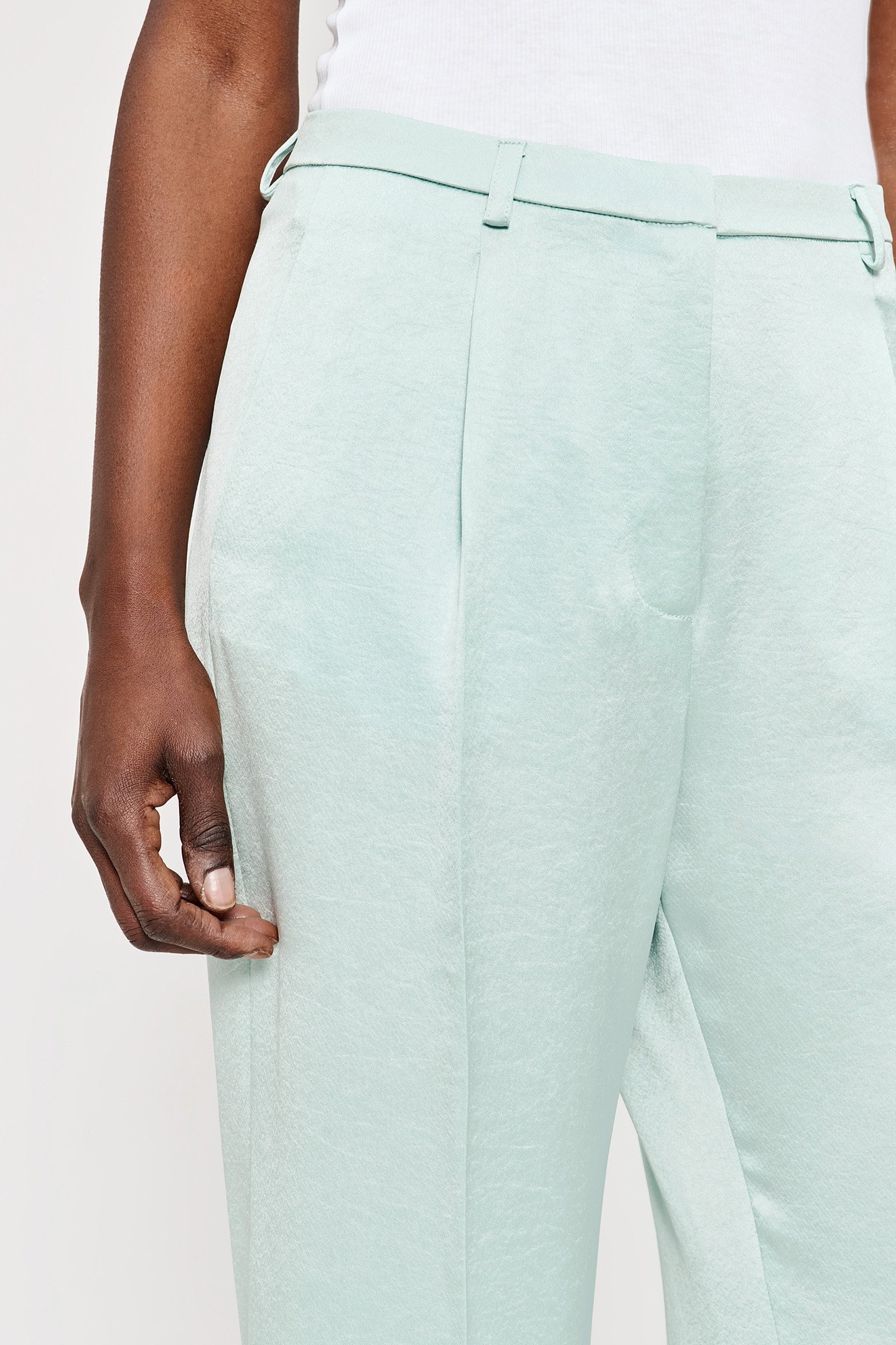 SATIN WIDE LEG PANTS ICE 4