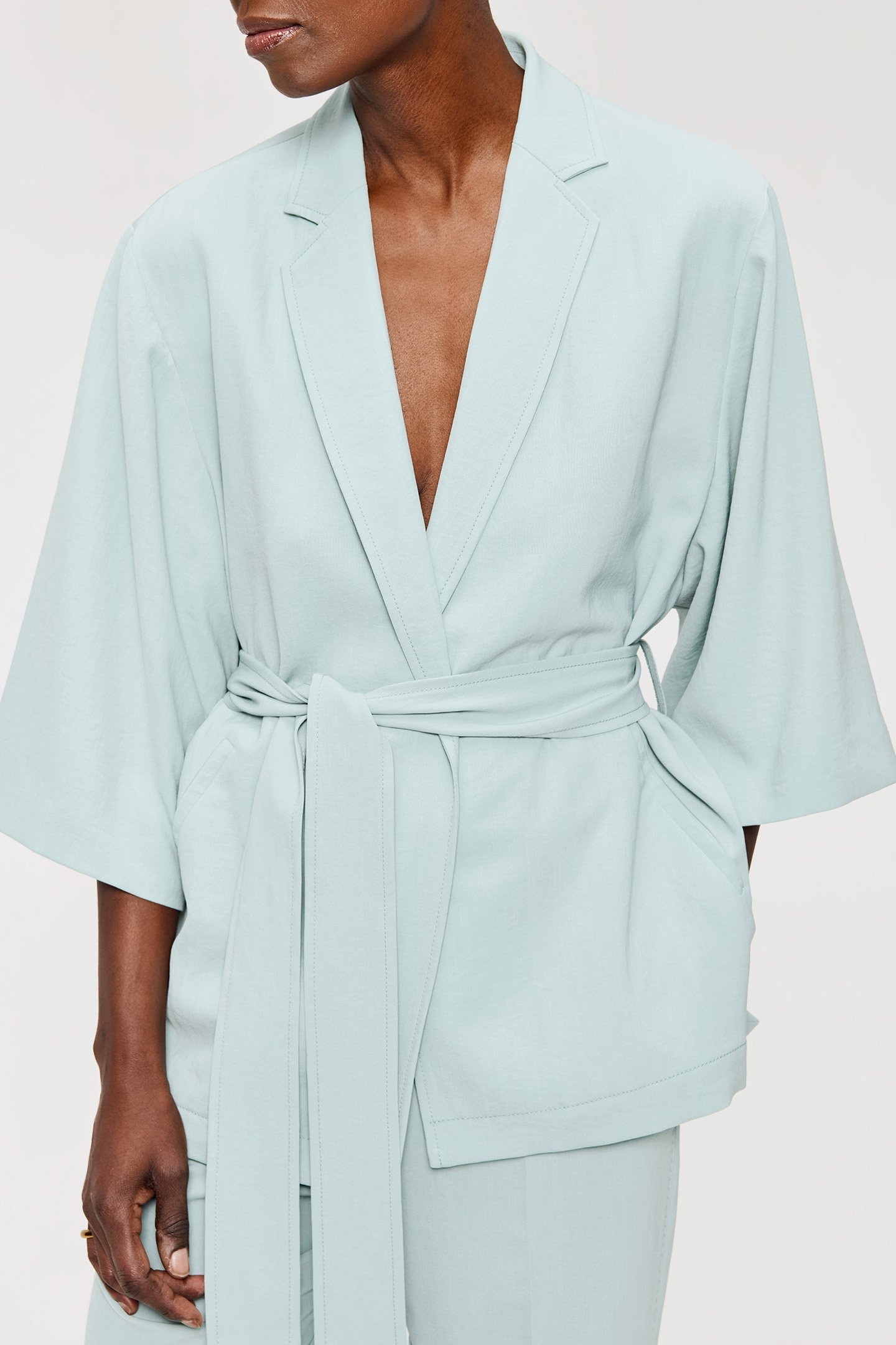JAP CREPE KIMONO JACKET SEAFOAM 4
