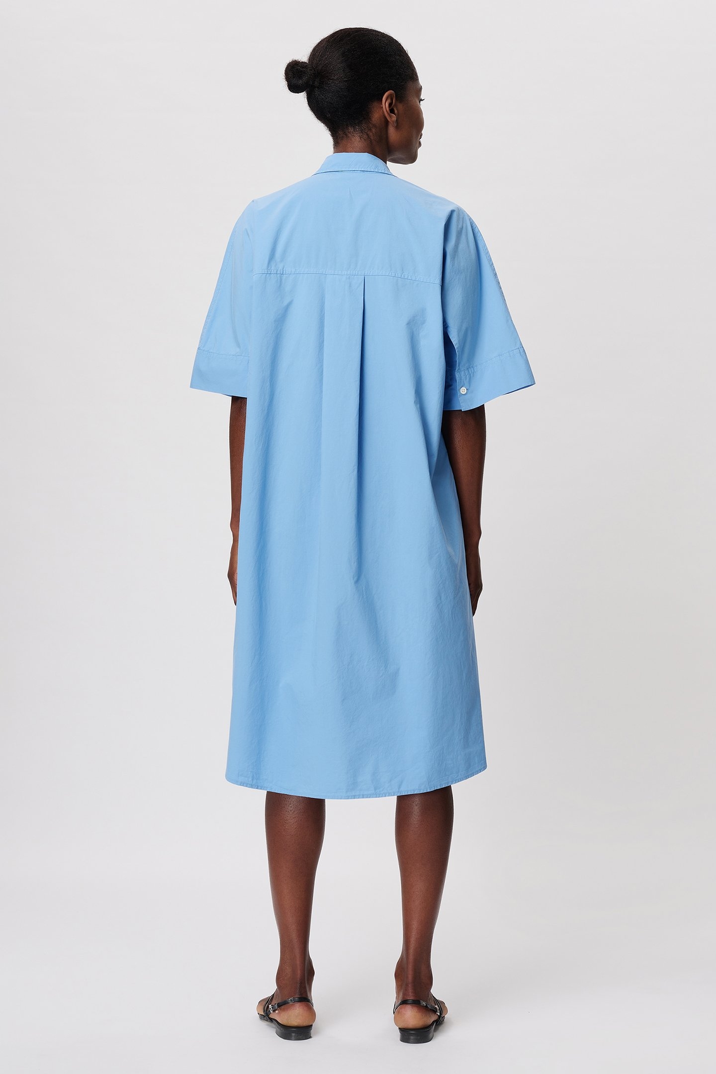 COTTON SHORT SLV SHIRT DRESS SKY BLUE 2